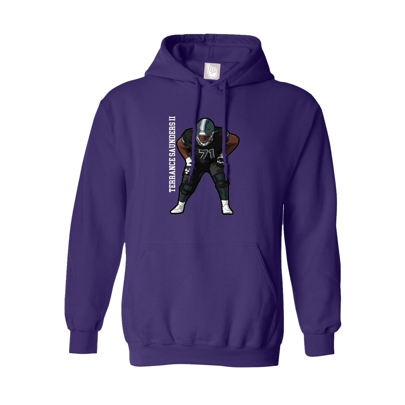 Youth Hoodie — Name Vertical in Purple