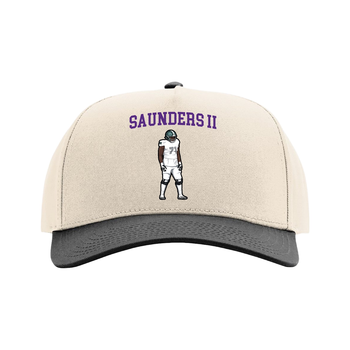 Full Fabric Five-Panel Champ Cap — Shirsey in Cream/Black