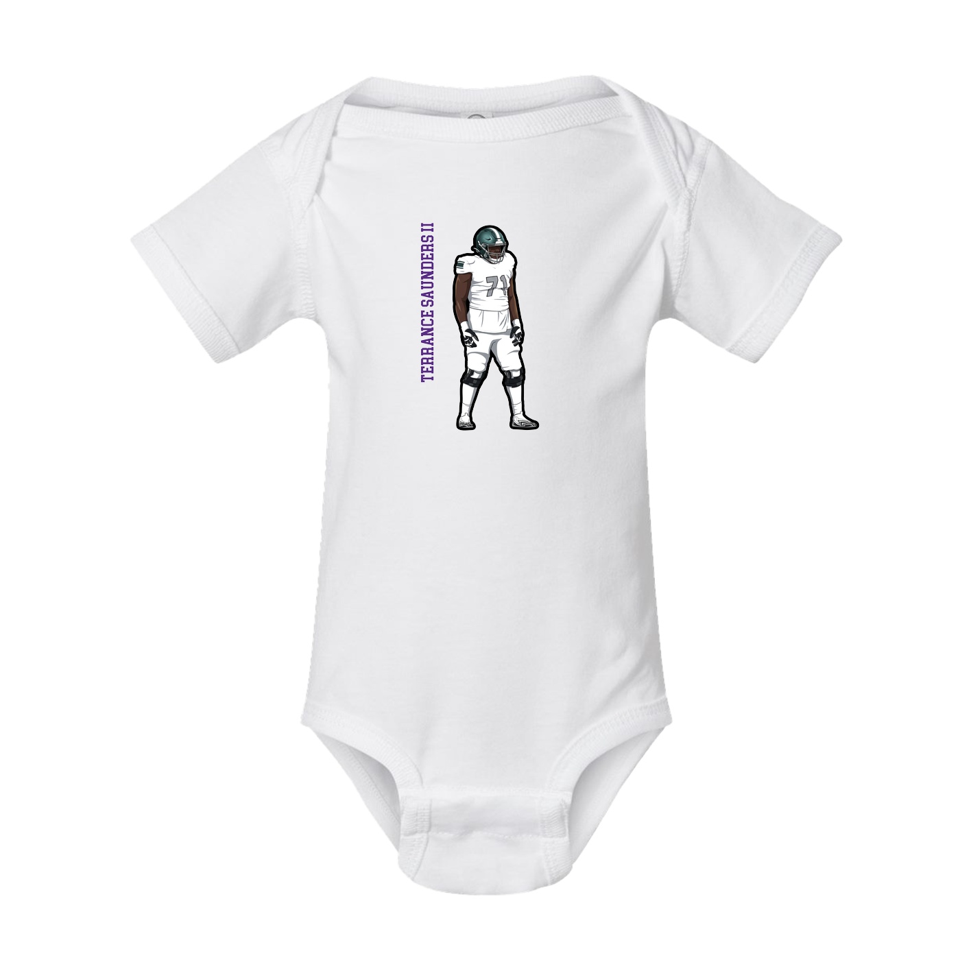 Baby Onesie — Name Vertical in White