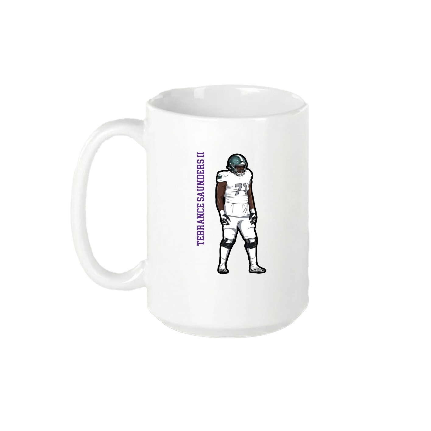 15oz Coffee Mug — Name Vertical in White