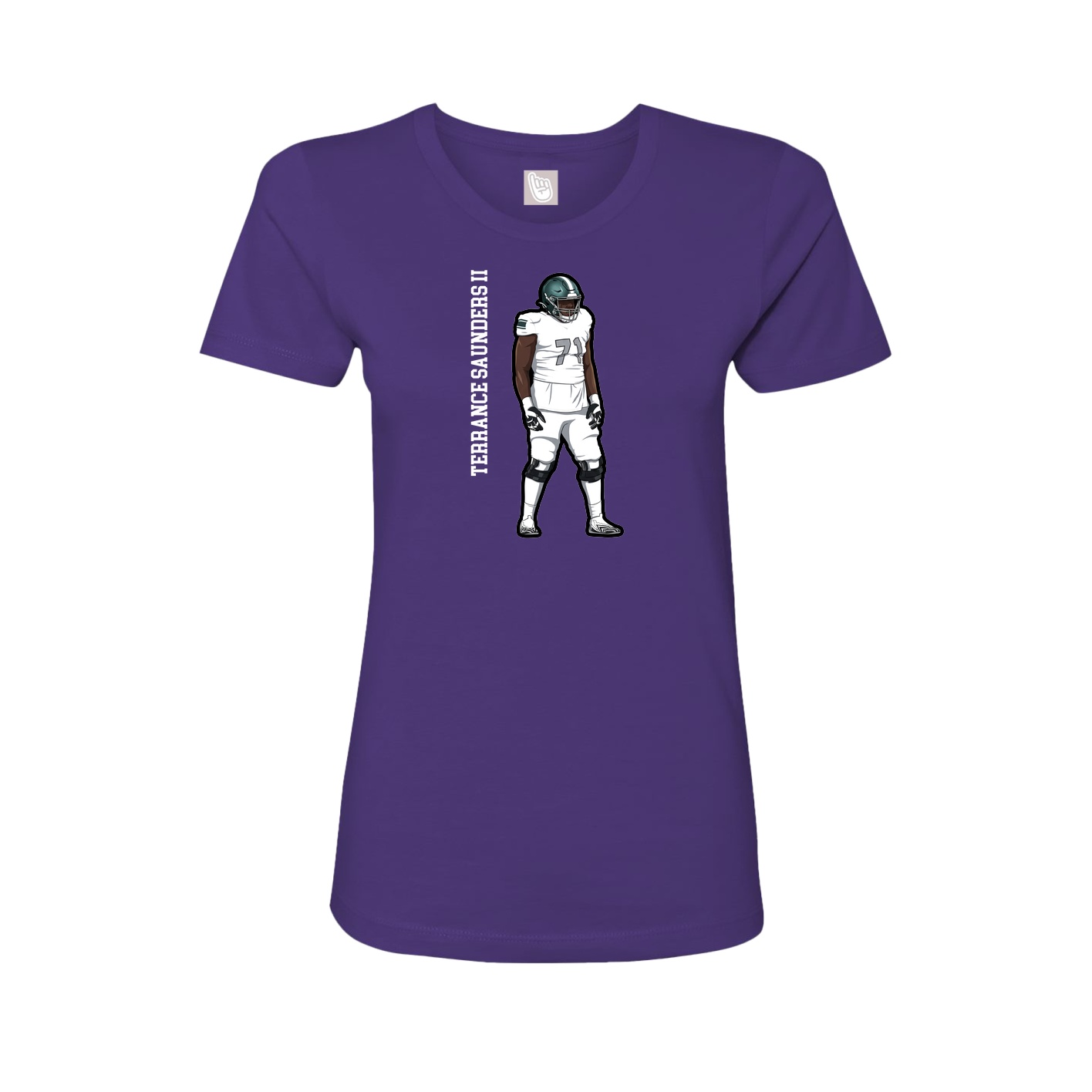 Womens Tee — Name Vertical in Purple