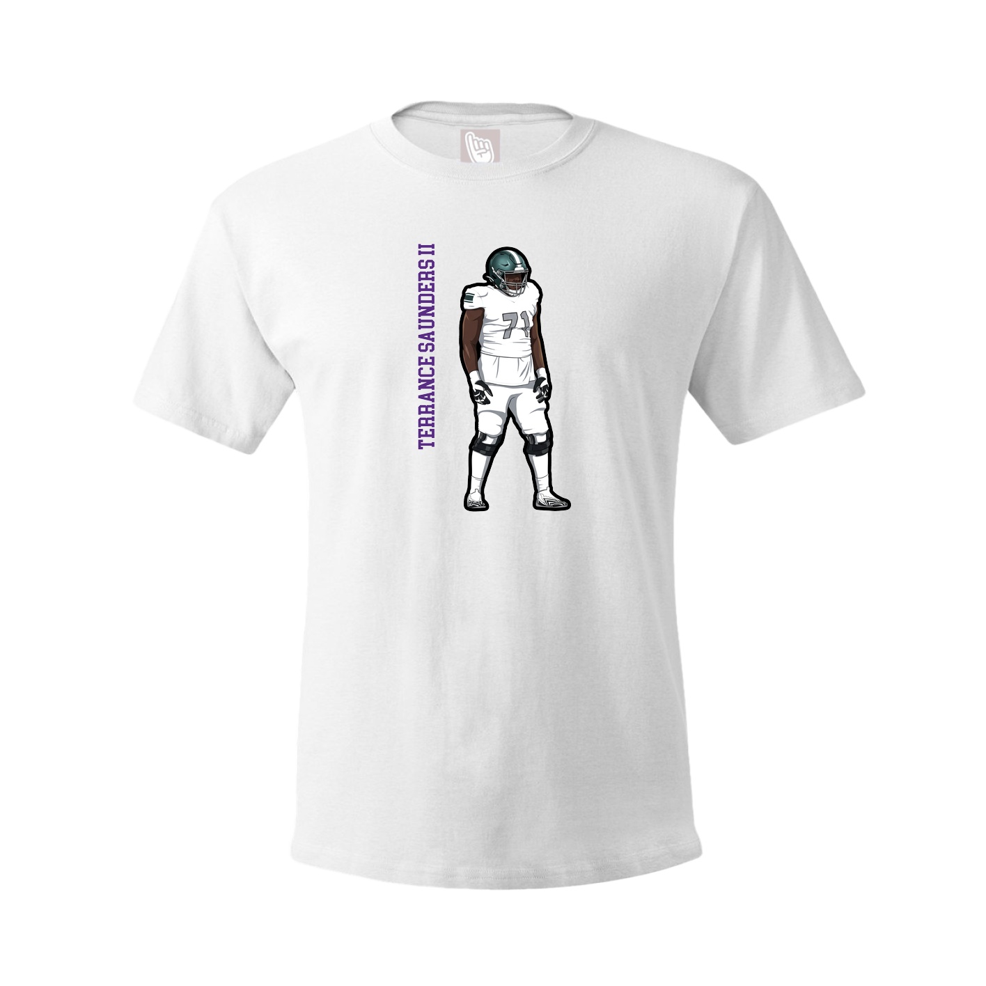 Youth Tee — Name Vertical in White