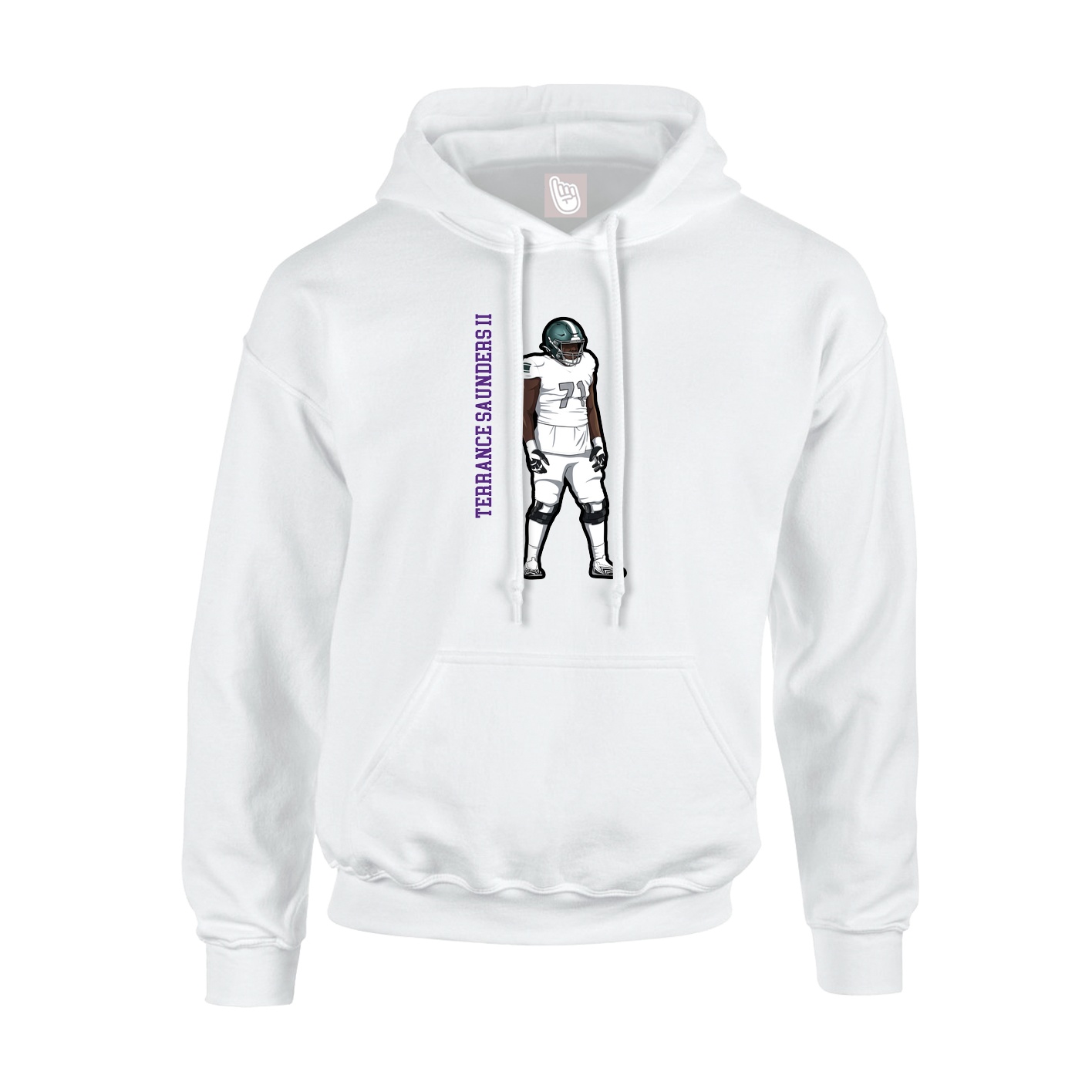 Youth Hoodie — Name Vertical in White