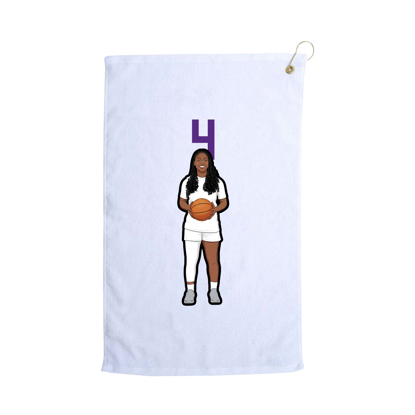 Golf Towel — Number Top in White