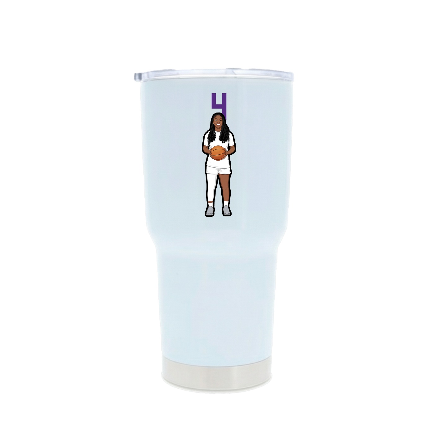 30oz Stainless Steel Tumbler — Number Top in White