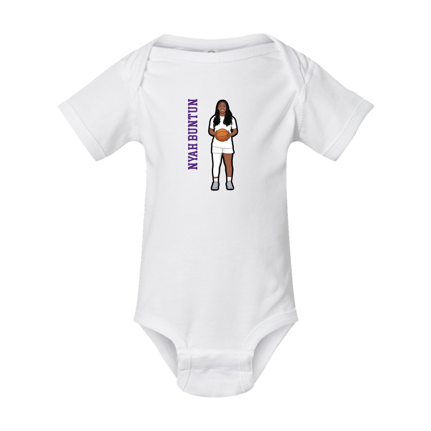 Baby Onesie — Name Vertical in White