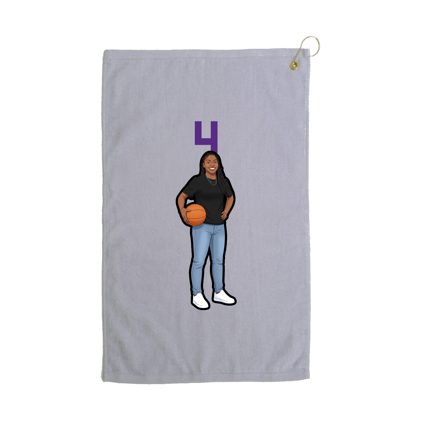 Golf Towel — Number Top in Grey