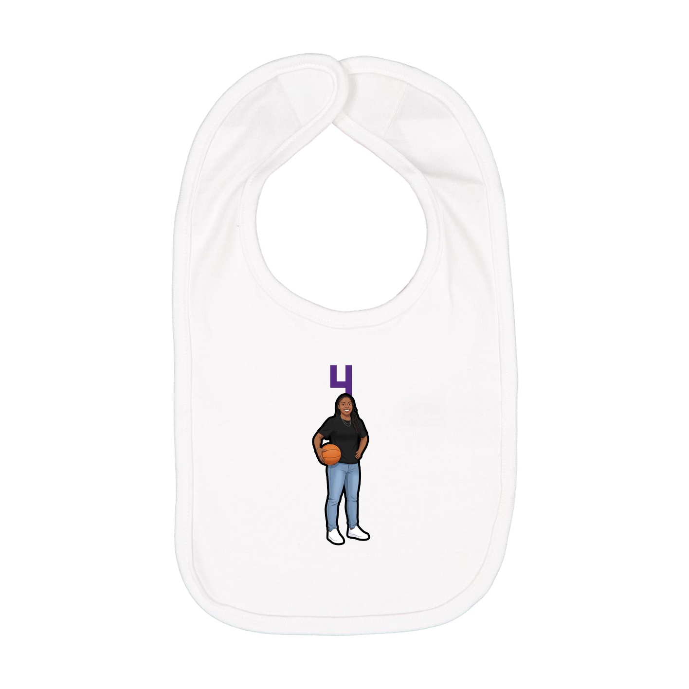 Infant Bib — Number Top in White