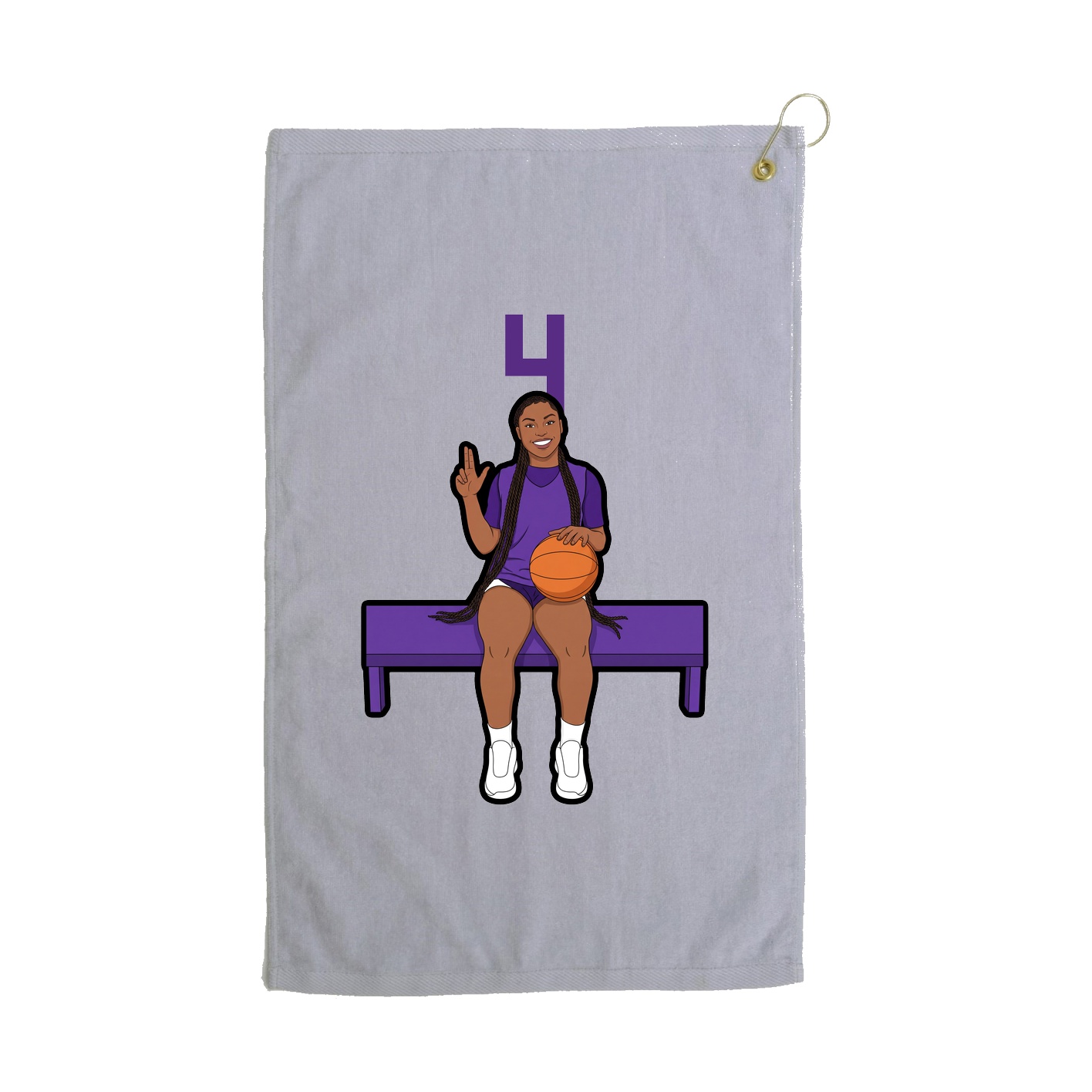 Golf Towel — Number Top in Grey