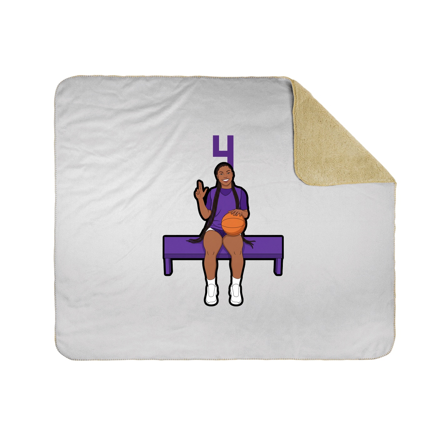 Throw Blanket — Number Top in White