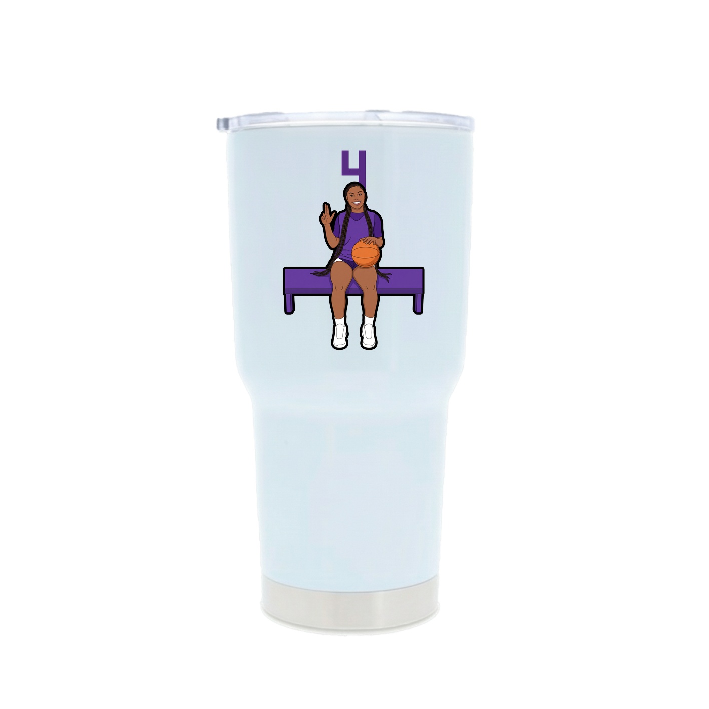 30oz Stainless Steel Tumbler — Number Top in White