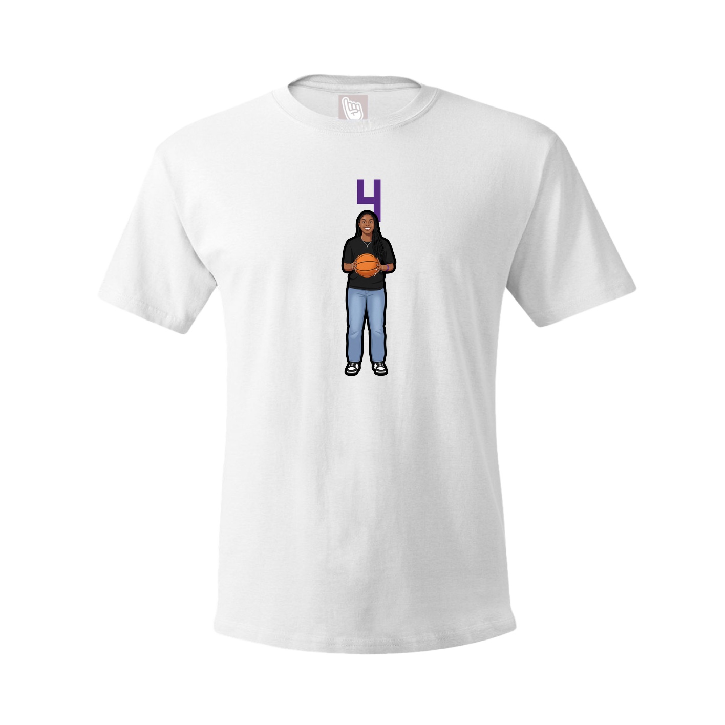 Youth Tee — Number Top in White
