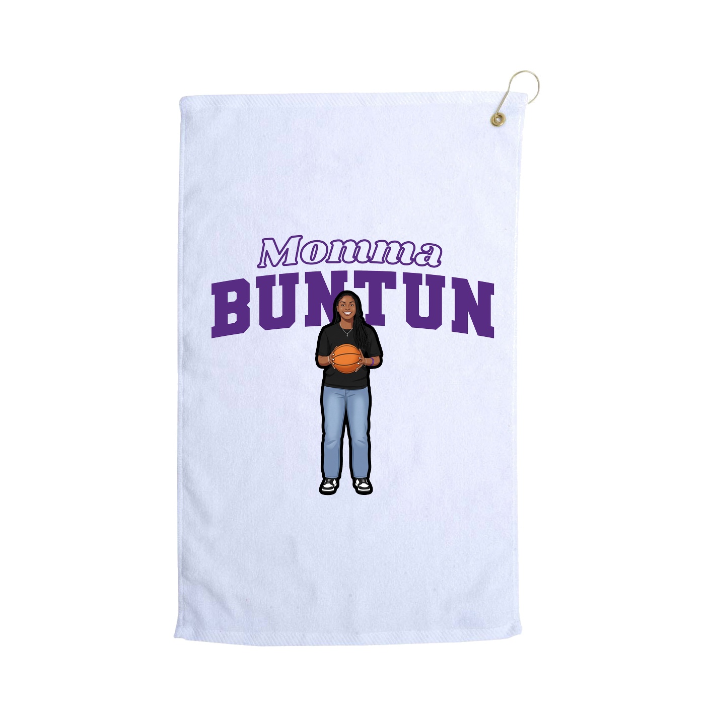 Golf Towel — Mothers Day Block in White