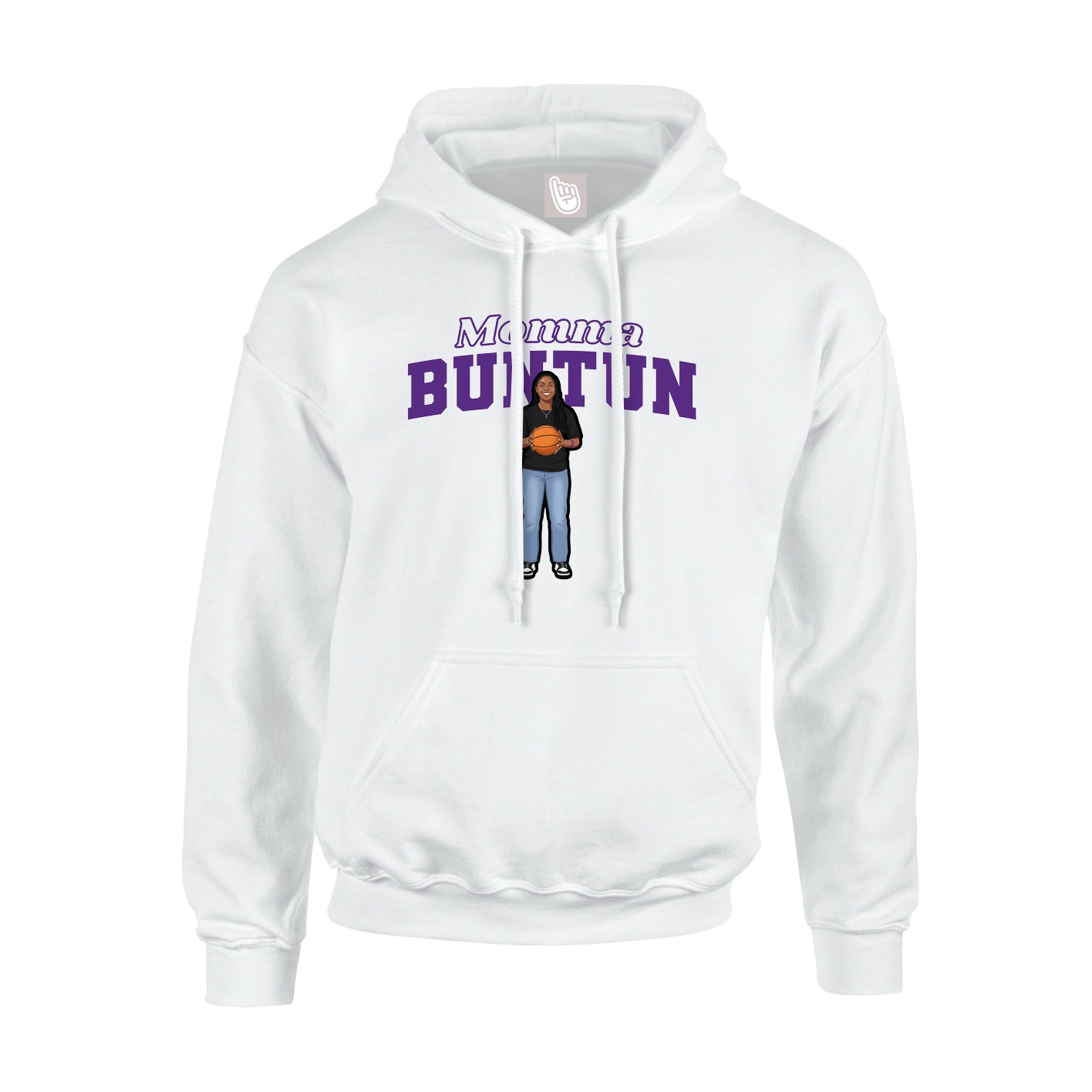 Youth Hoodie — Mothers Day Block in White