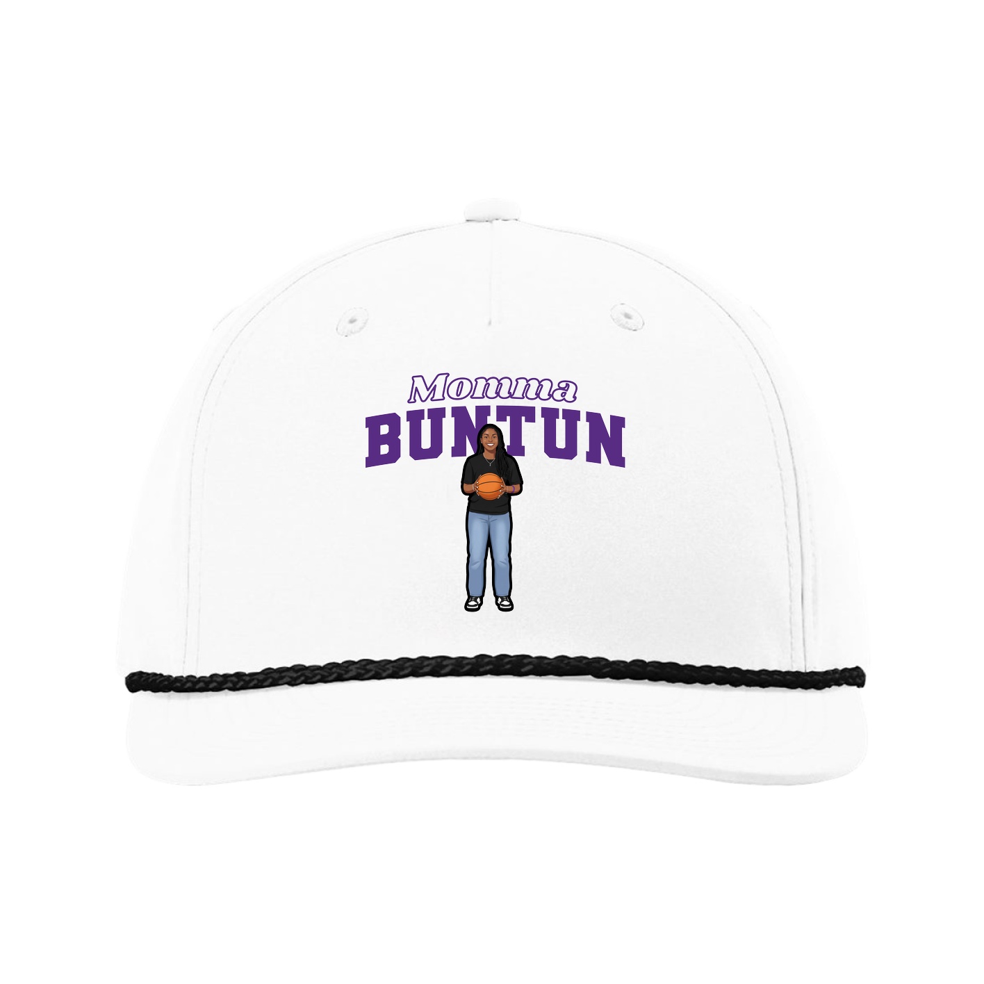 Five-Panel Classic Rope Cap — Mothers Day Block in White