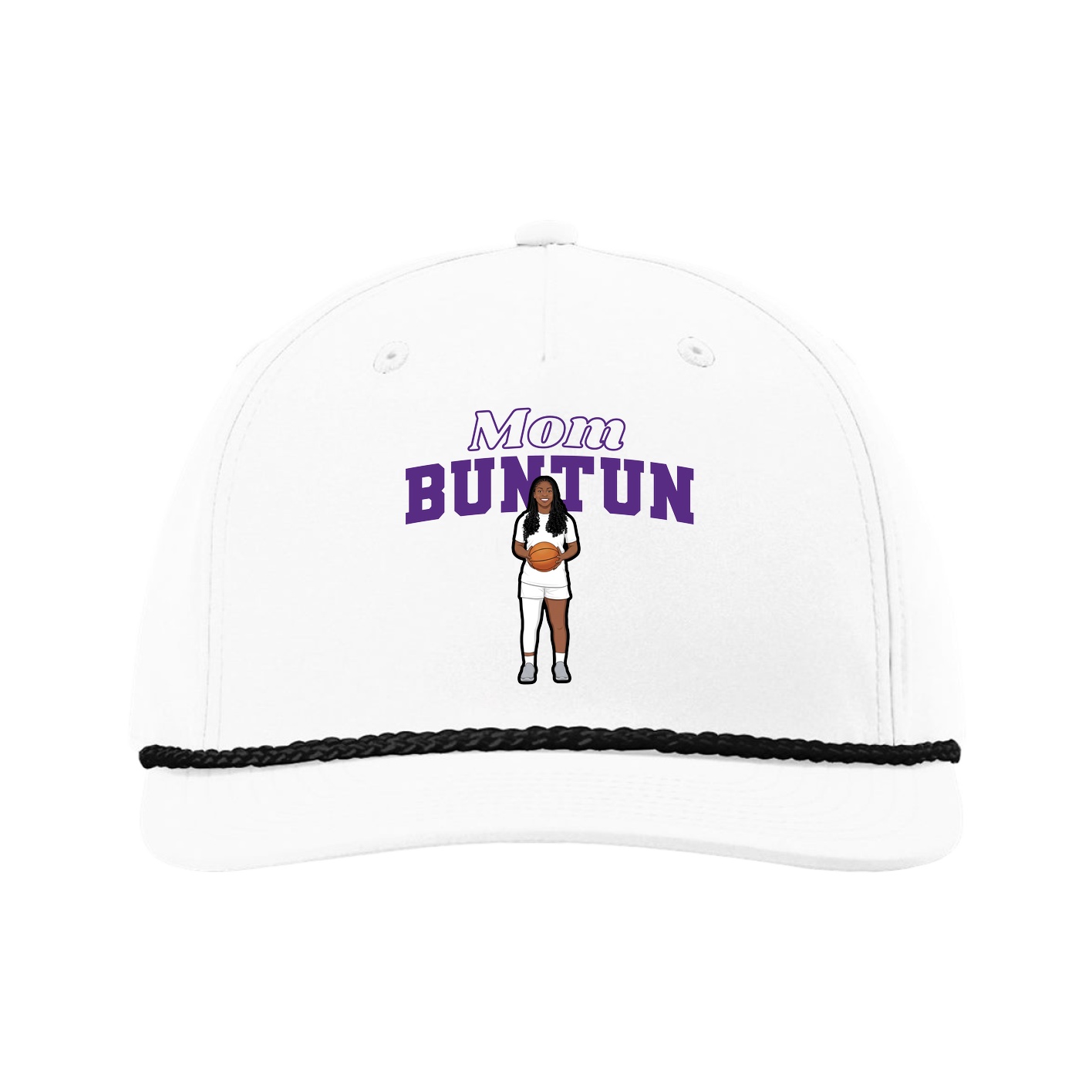 Five-Panel Classic Rope Cap — Mothers Day Block in White