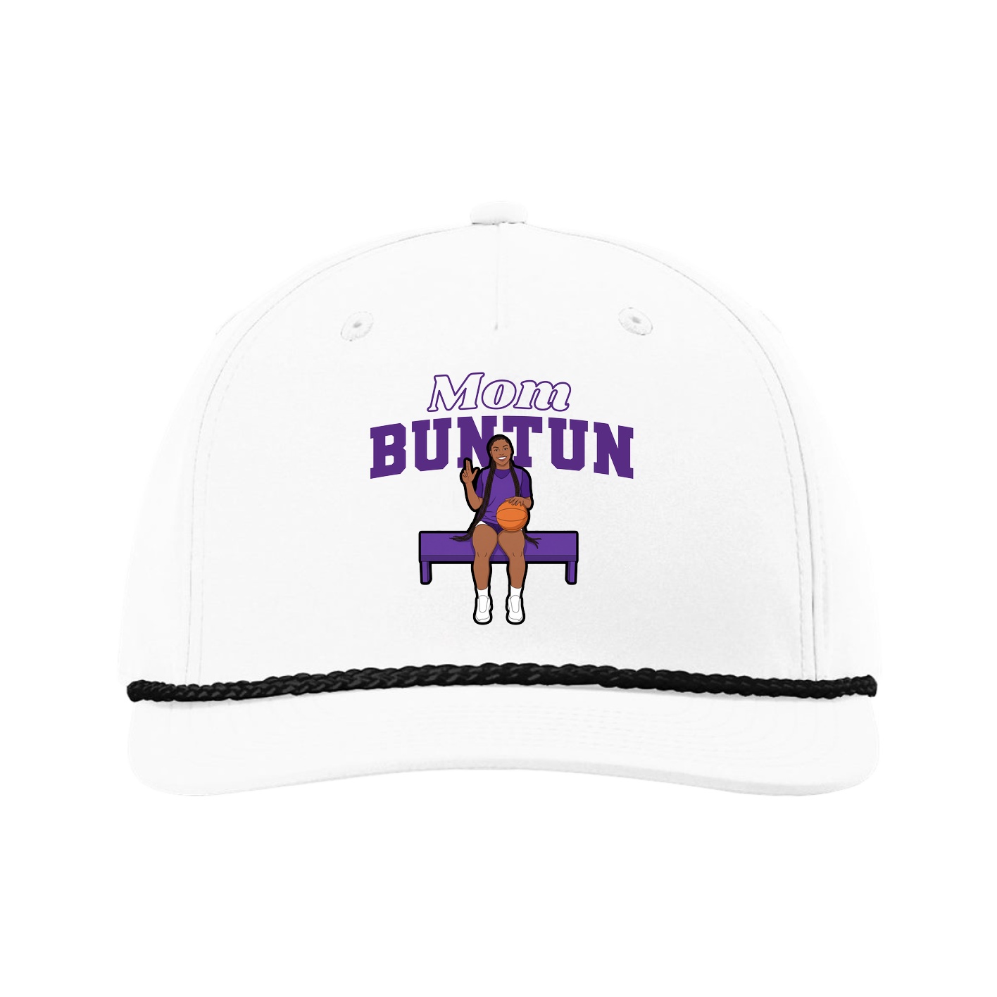 Five-Panel Classic Rope Cap — Mothers Day Block in White