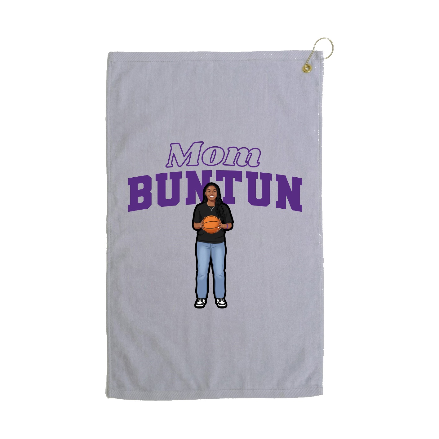Golf Towel — Mothers Day Block in Grey