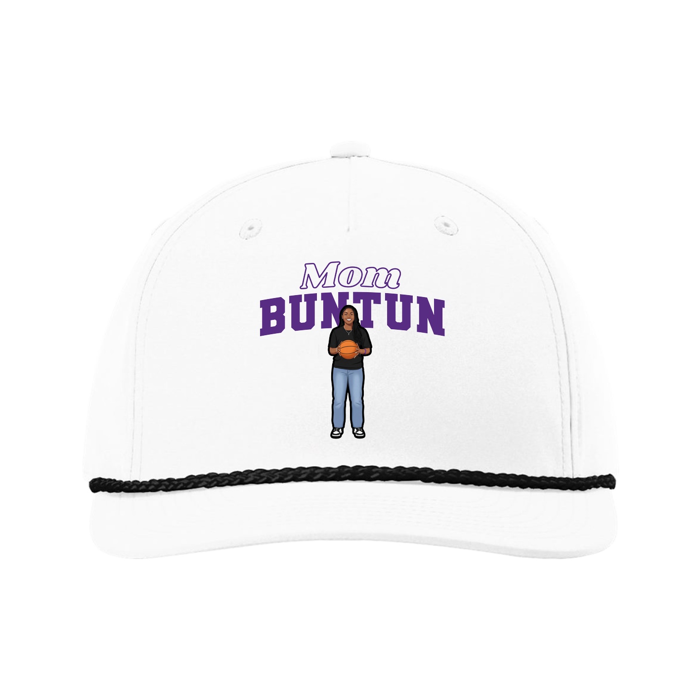 Five-Panel Classic Rope Cap — Mothers Day Block in White