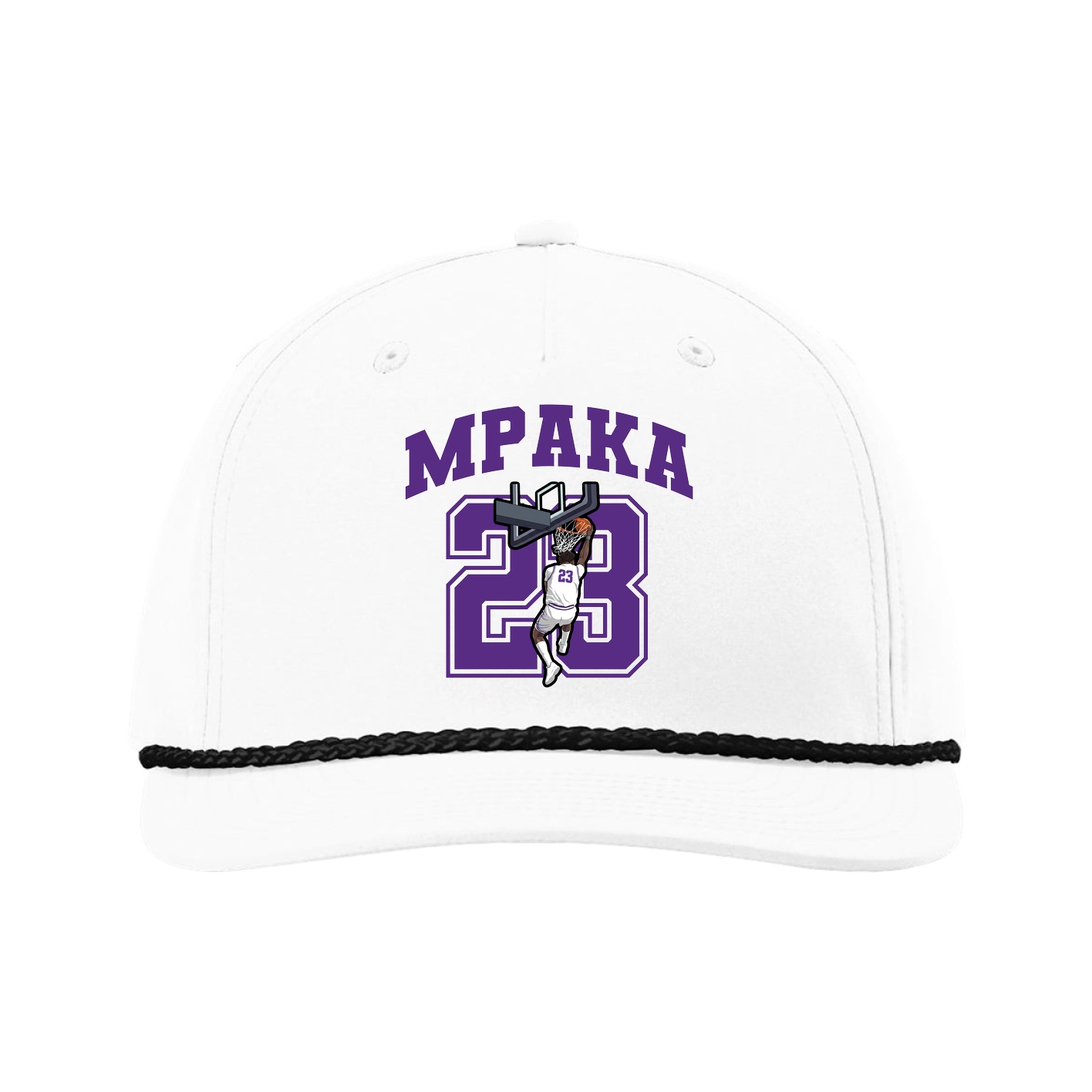 Five-Panel Classic Rope Cap — Number in White
