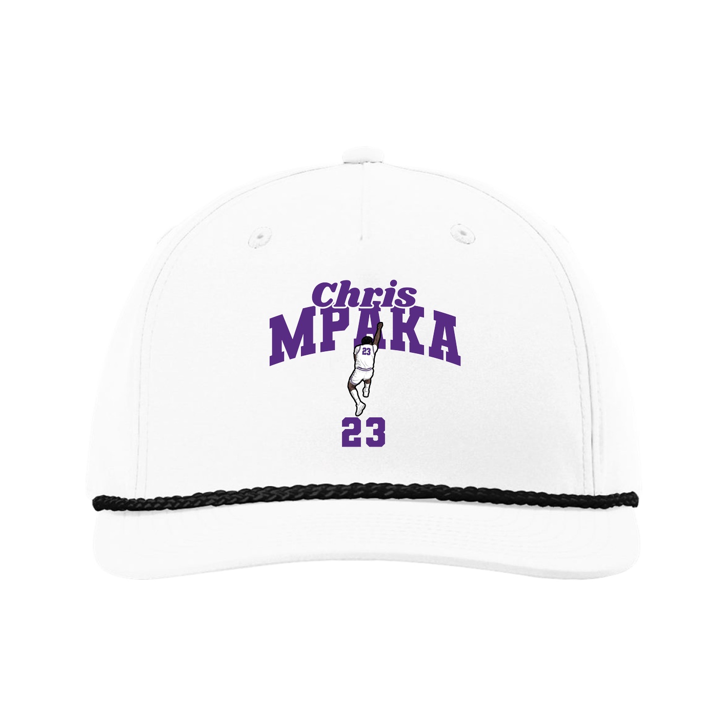 Five-Panel Classic Rope Cap — Signature Arch in White