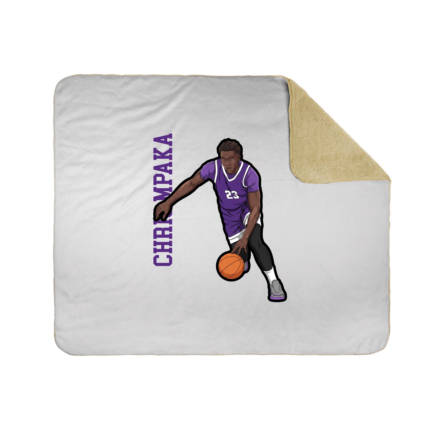 Throw Blanket — Name Vertical in White