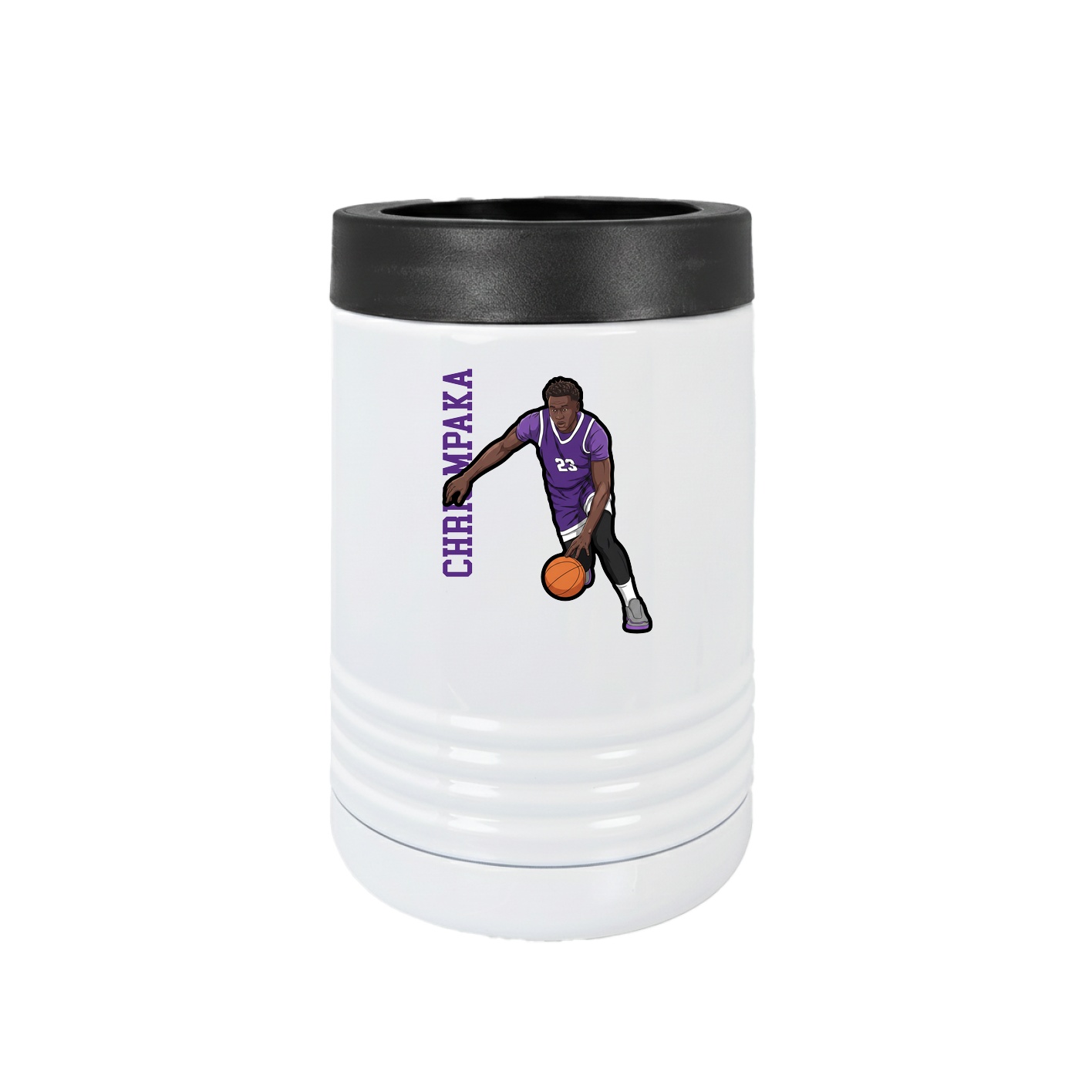 Beverage Holder — Name Vertical in White