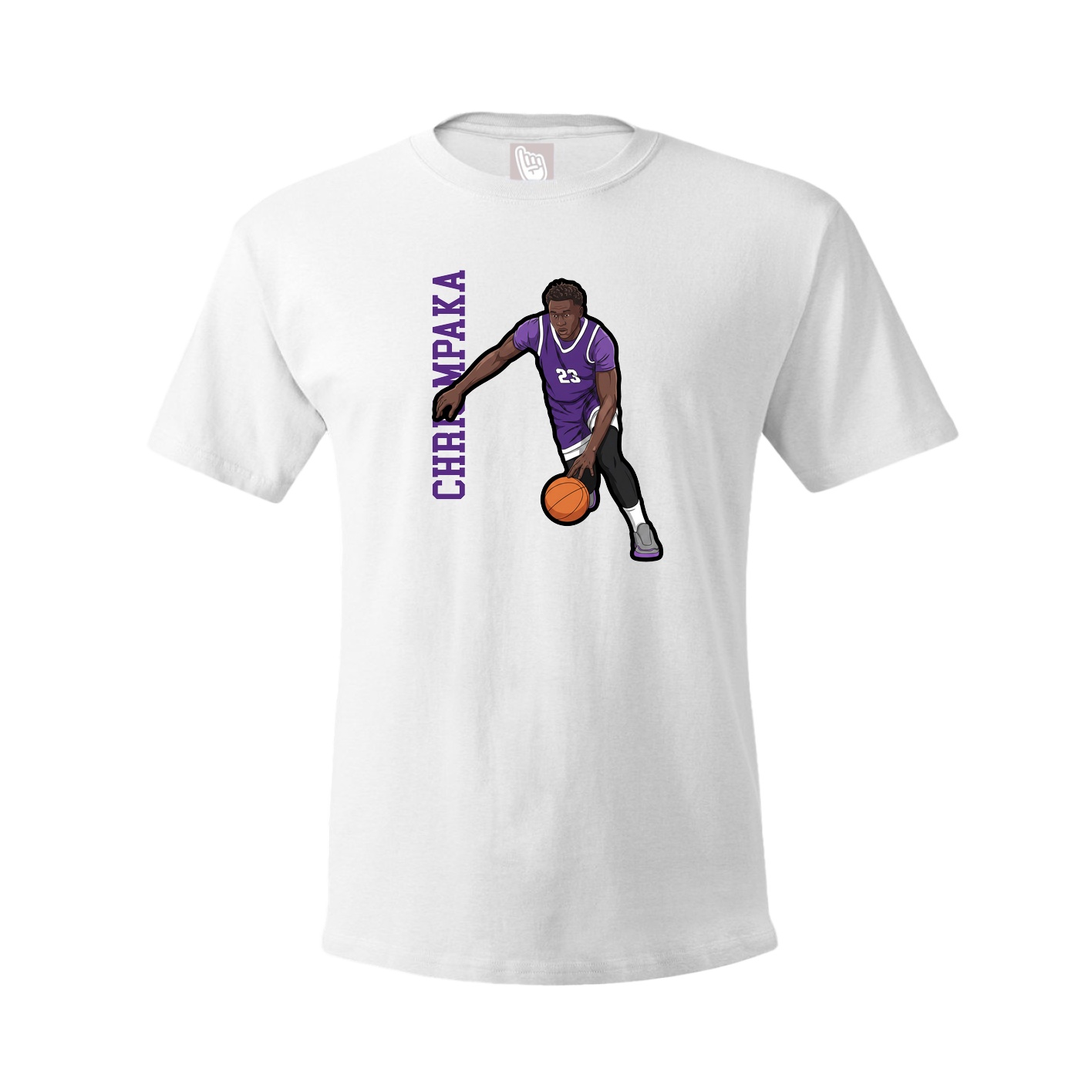 Youth Tee — Name Vertical in White