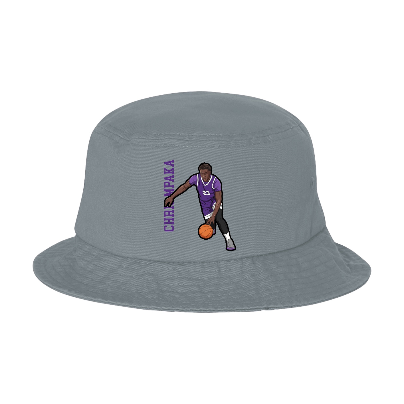 Bucket Cap — Name Vertical in Grey