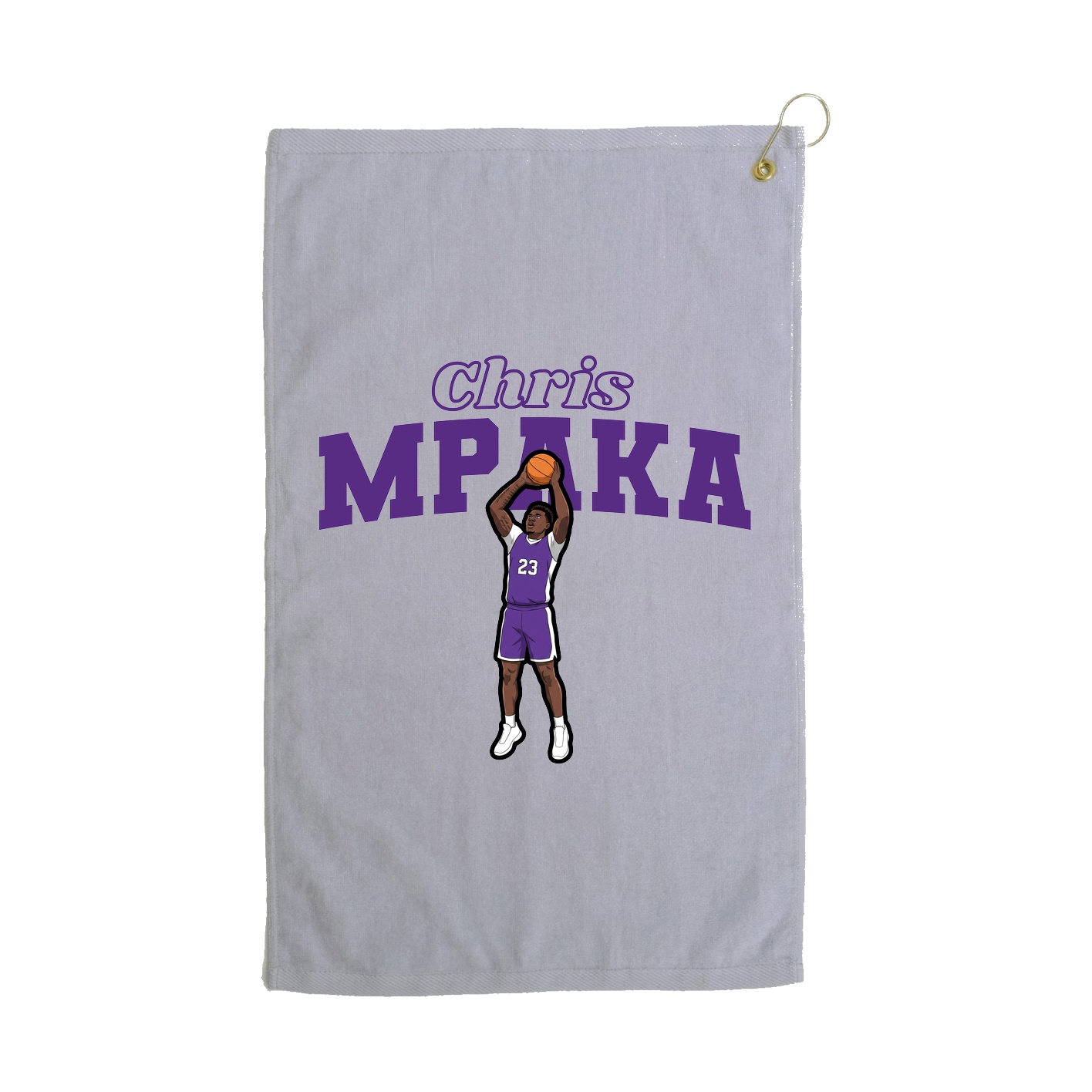 Golf Towel — Name Arch in Grey
