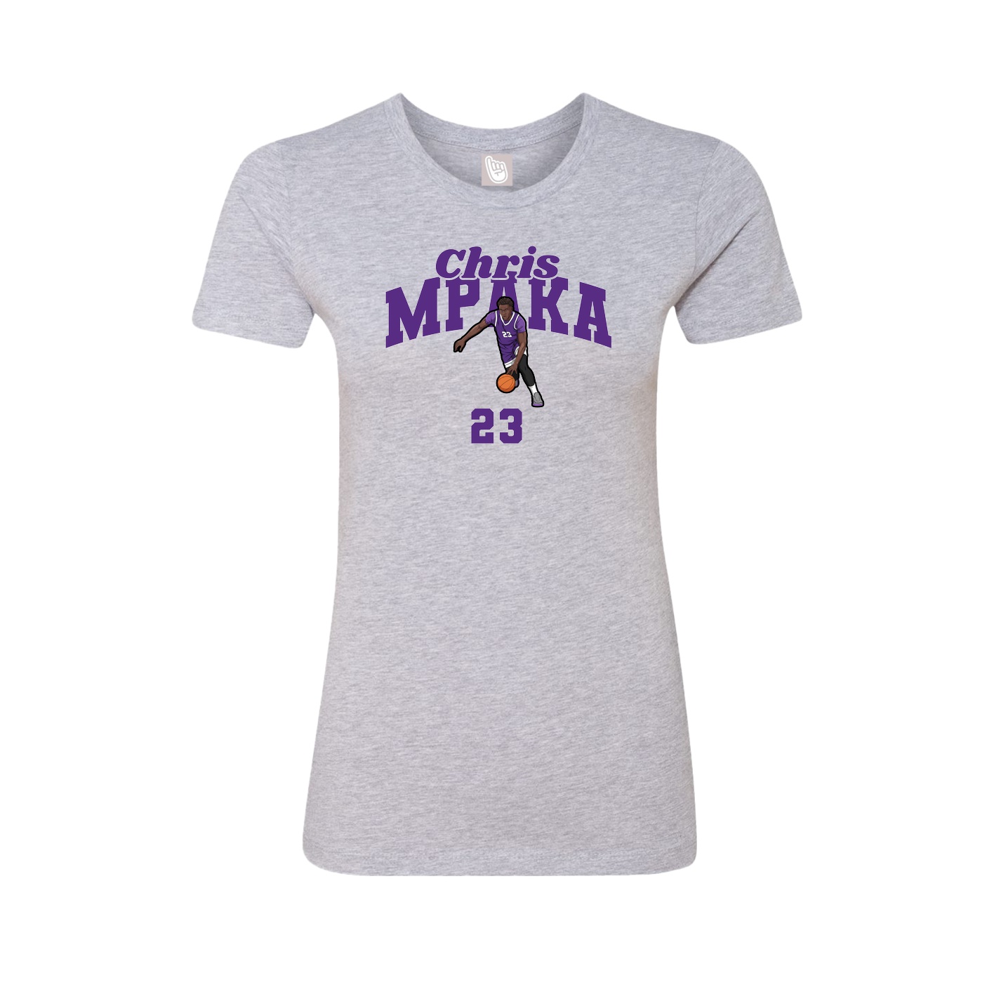 Fitted Women's Tee — Signature Arch in Grey