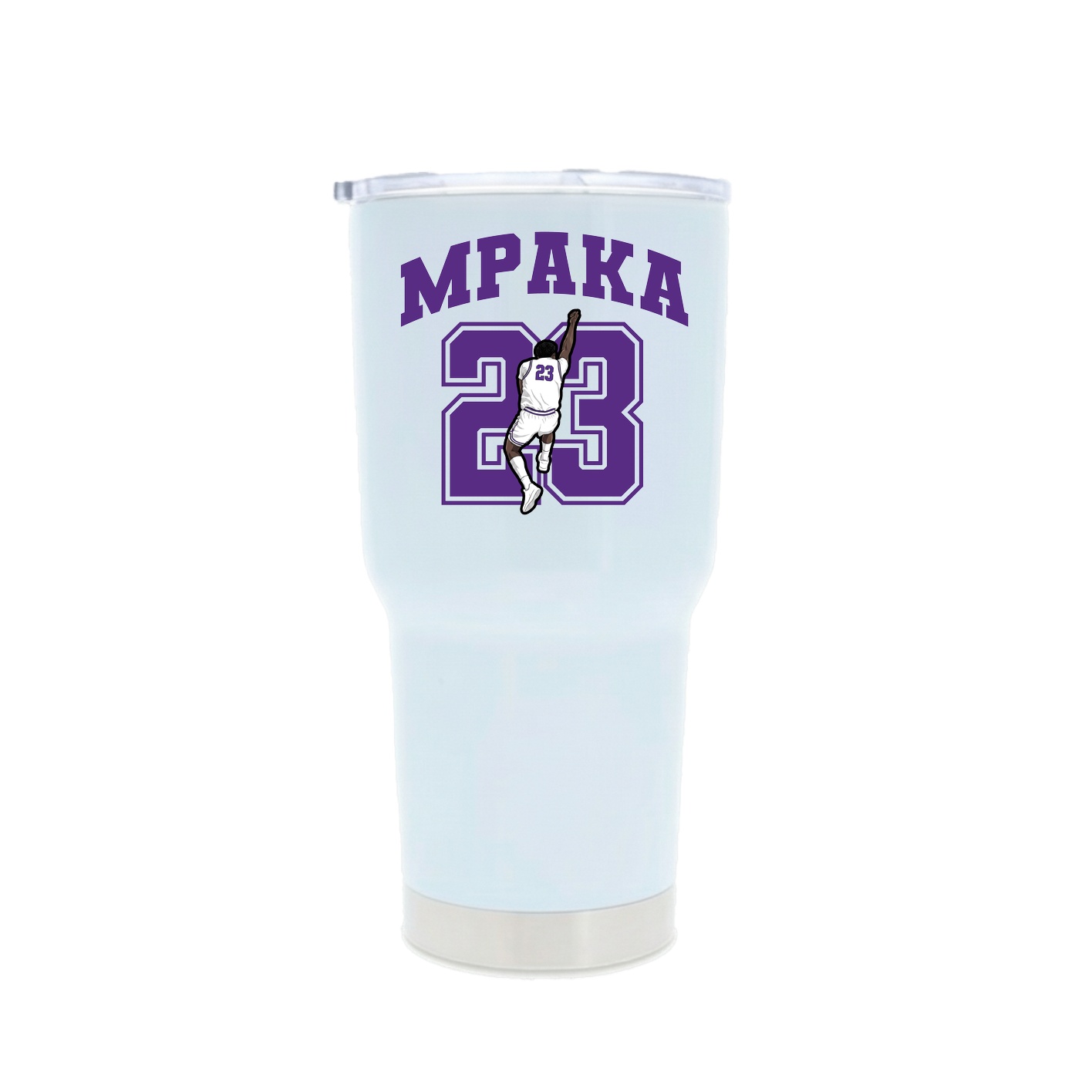 30oz Stainless Steel Tumbler — Number in White
