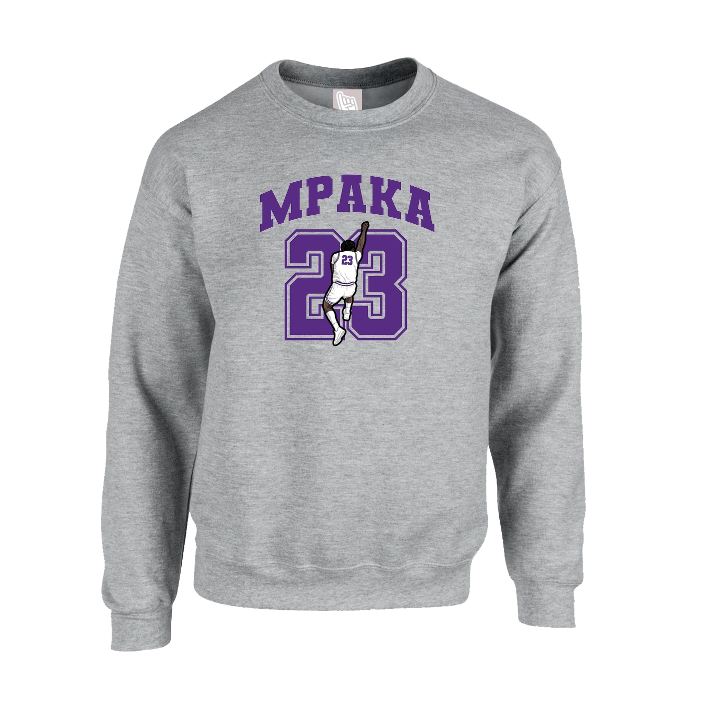 Fleece Crew — Number in Grey
