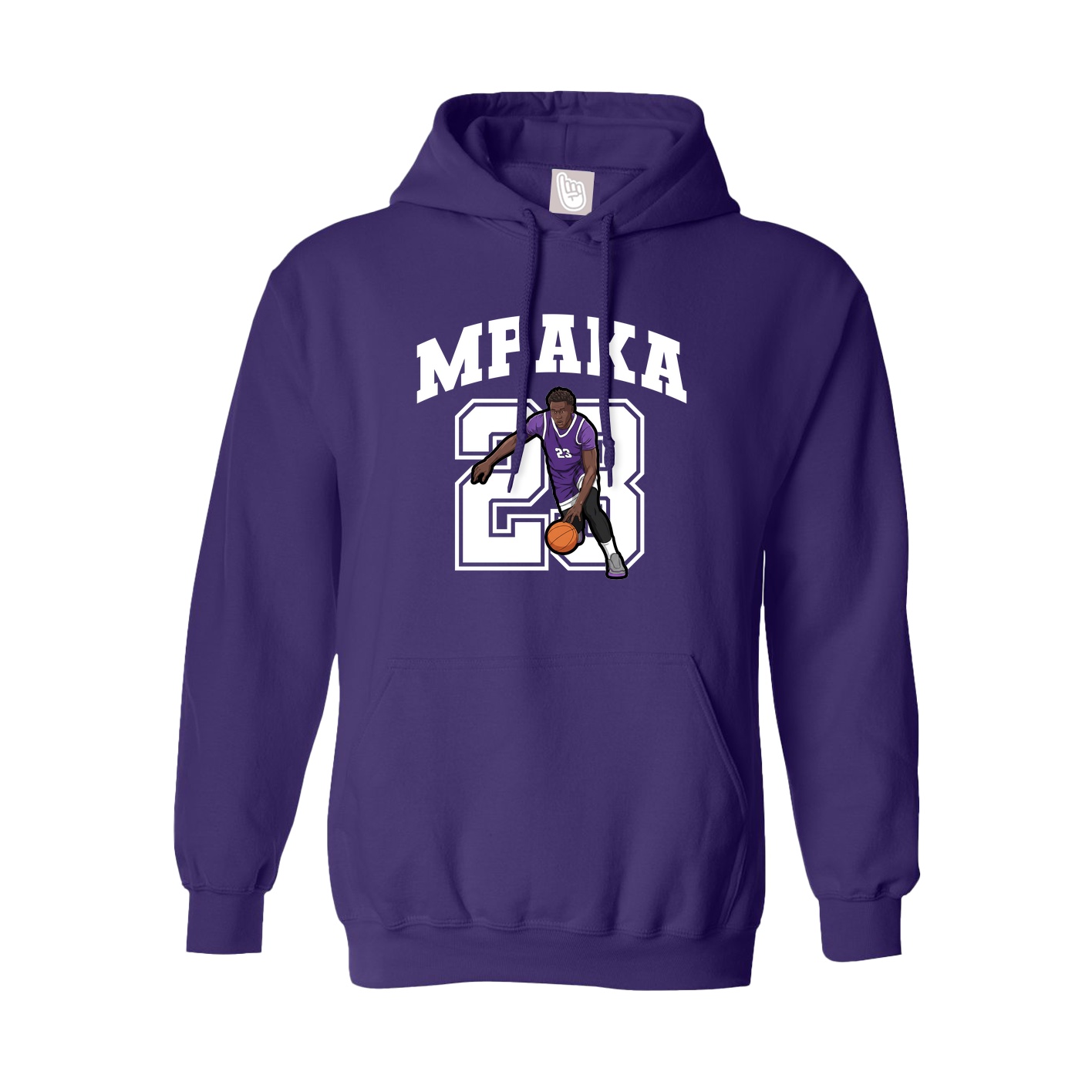 Youth Hoodie — Number in Purple