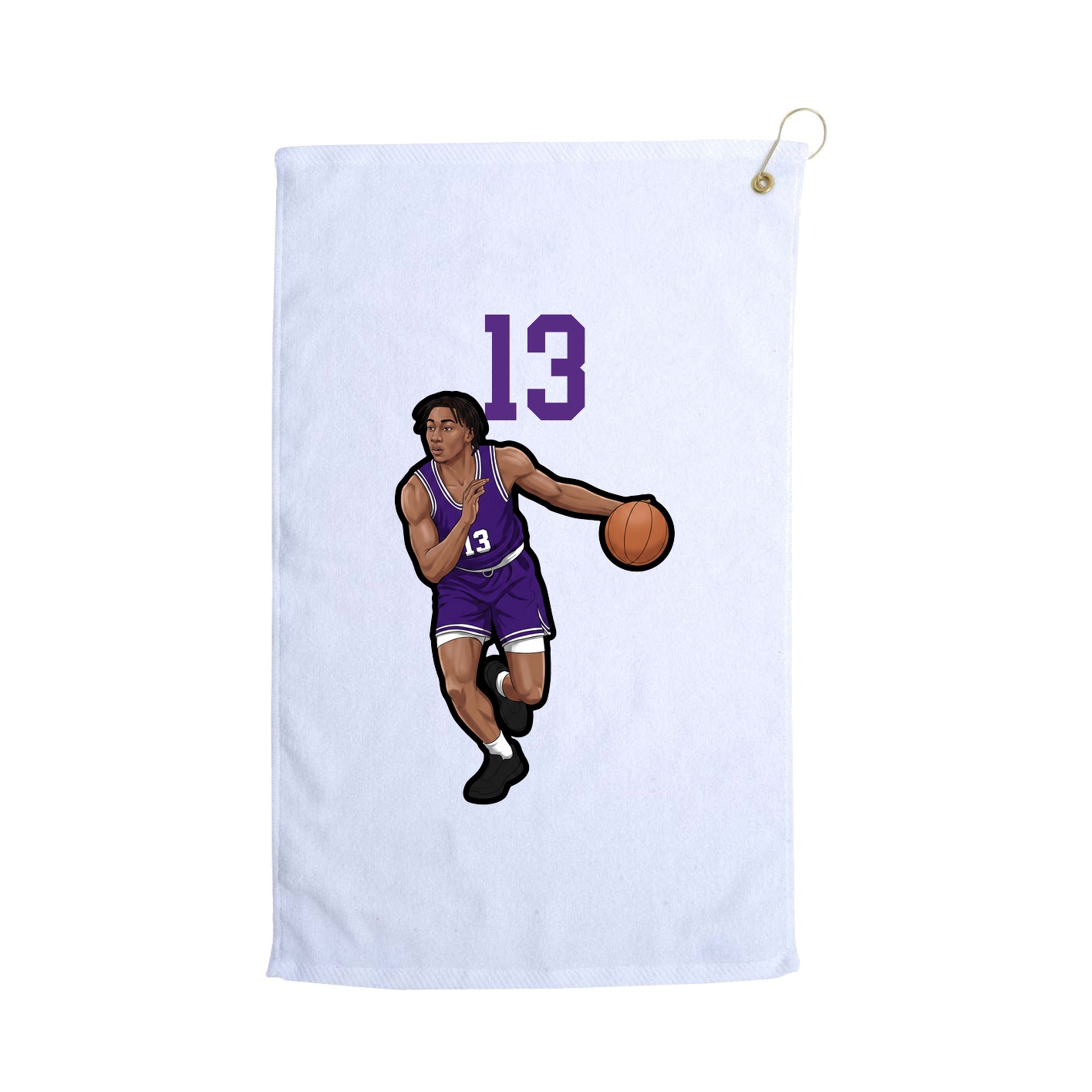 Golf Towel — Number Top in White