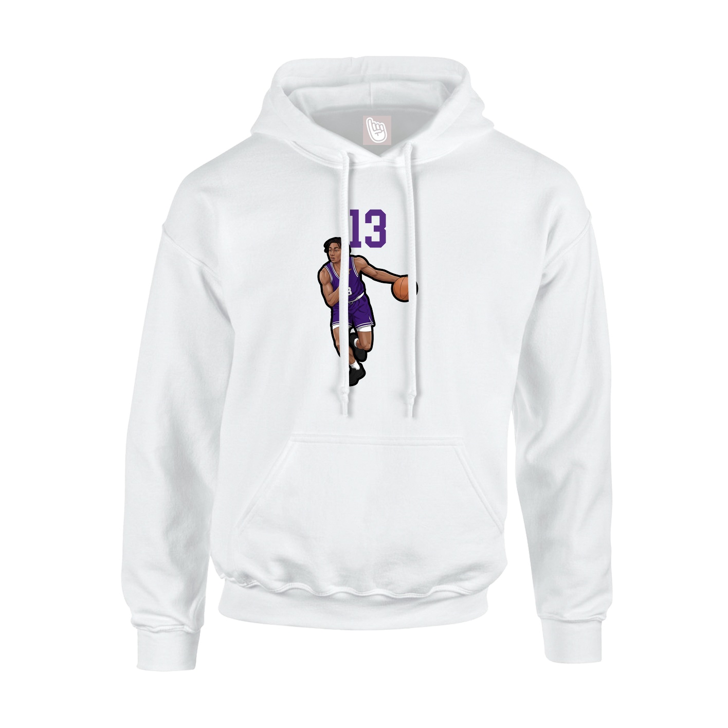 Youth Hoodie — Number Top in White