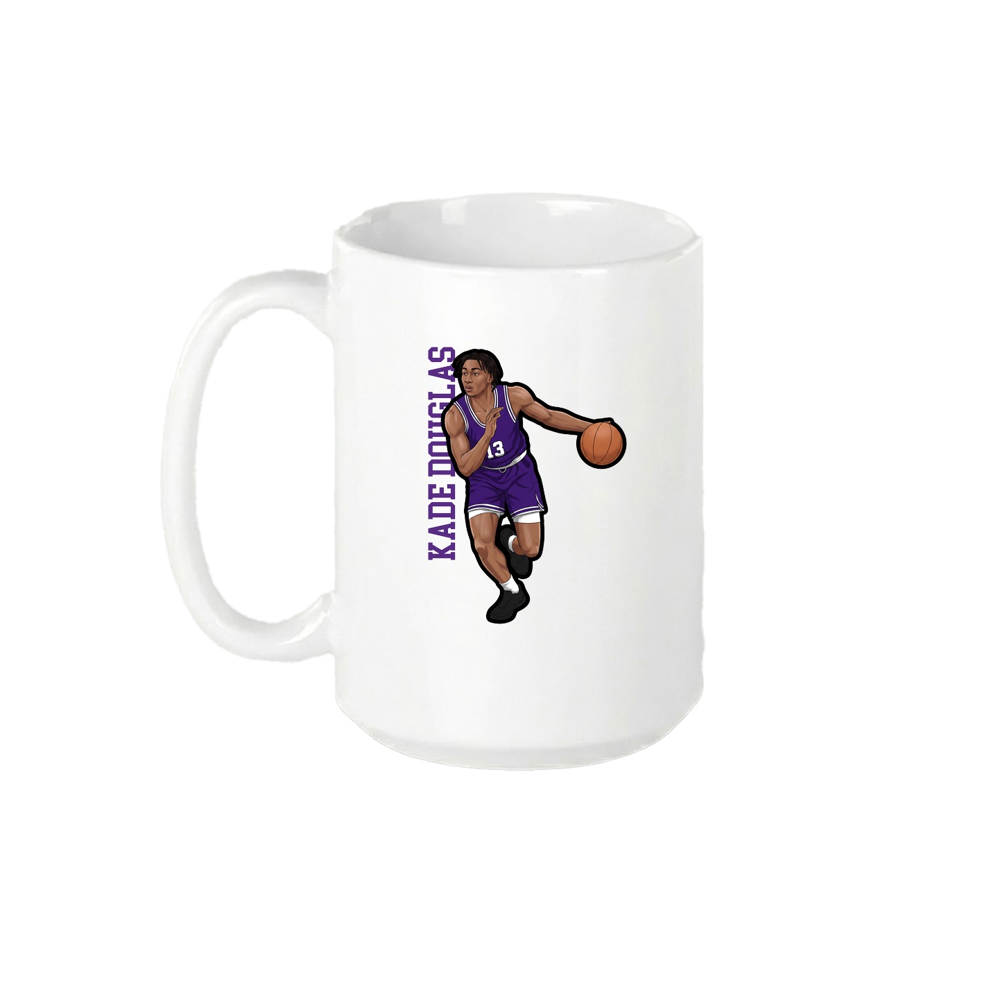15oz Coffee Mug — Name Vertical in White
