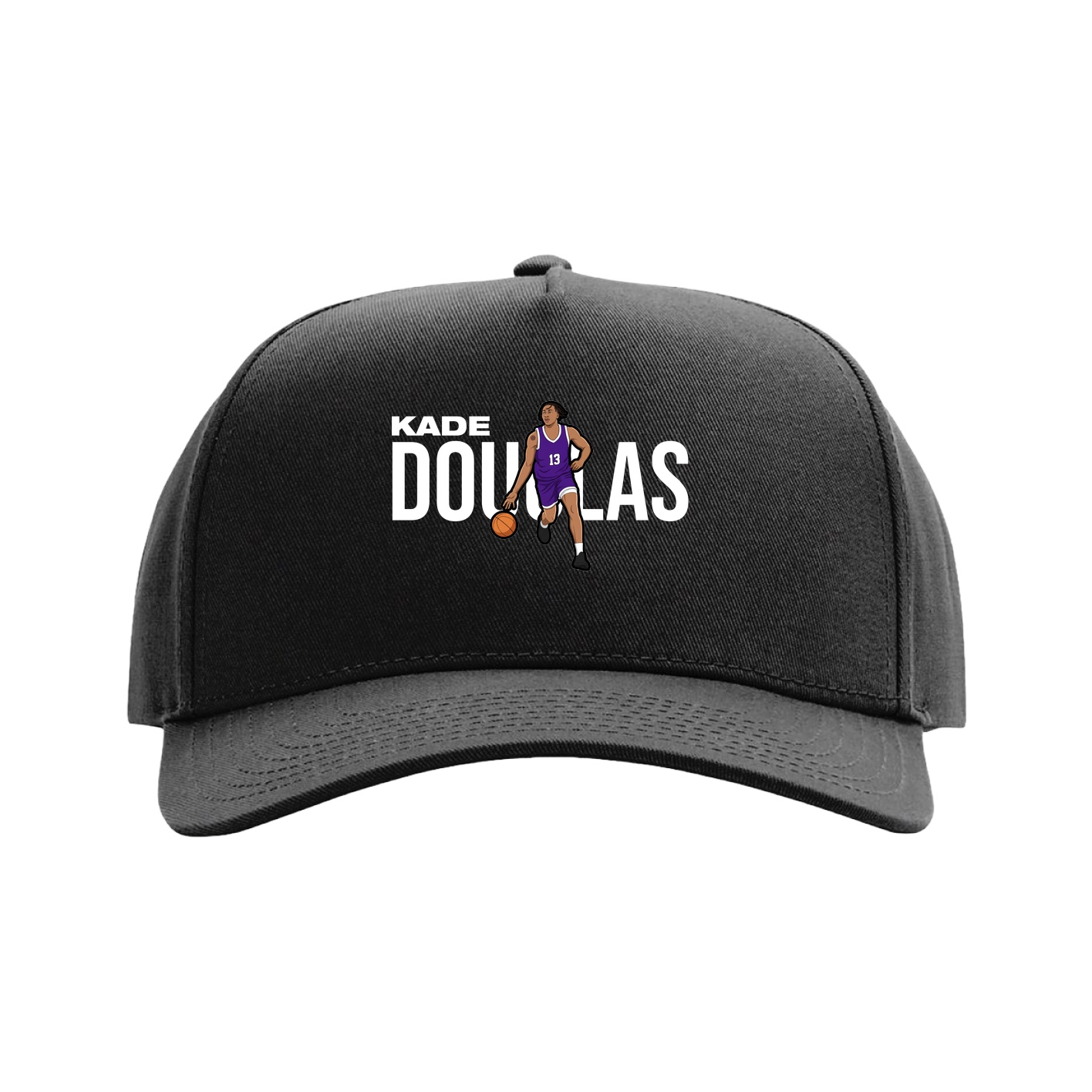 Full Fabric Five-Panel Champ Cap — Player Name in Black