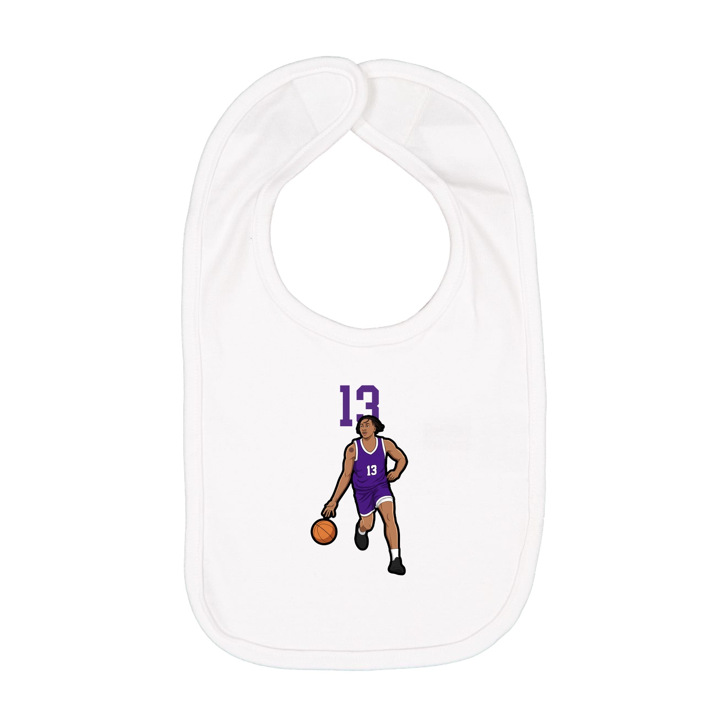 Infant Bib — Number Top in White