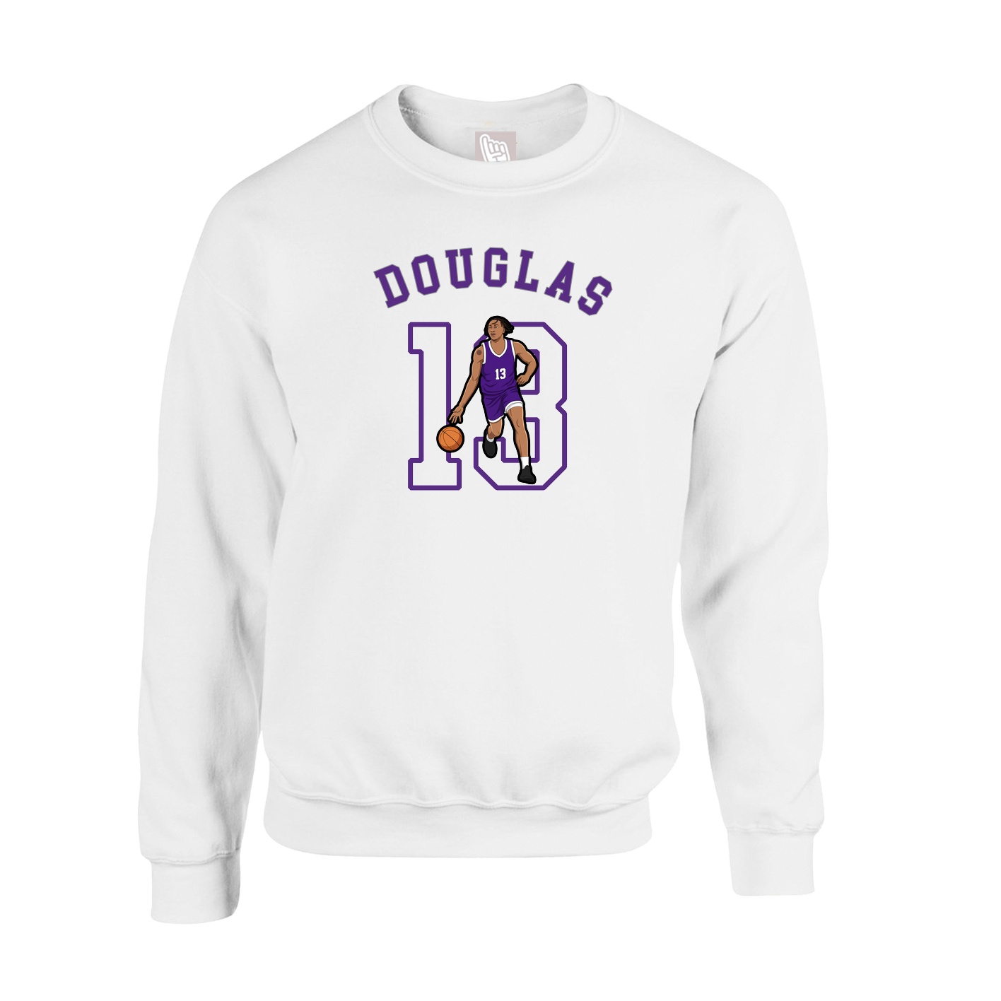 Fleece Crew — Shirsey Arch in White