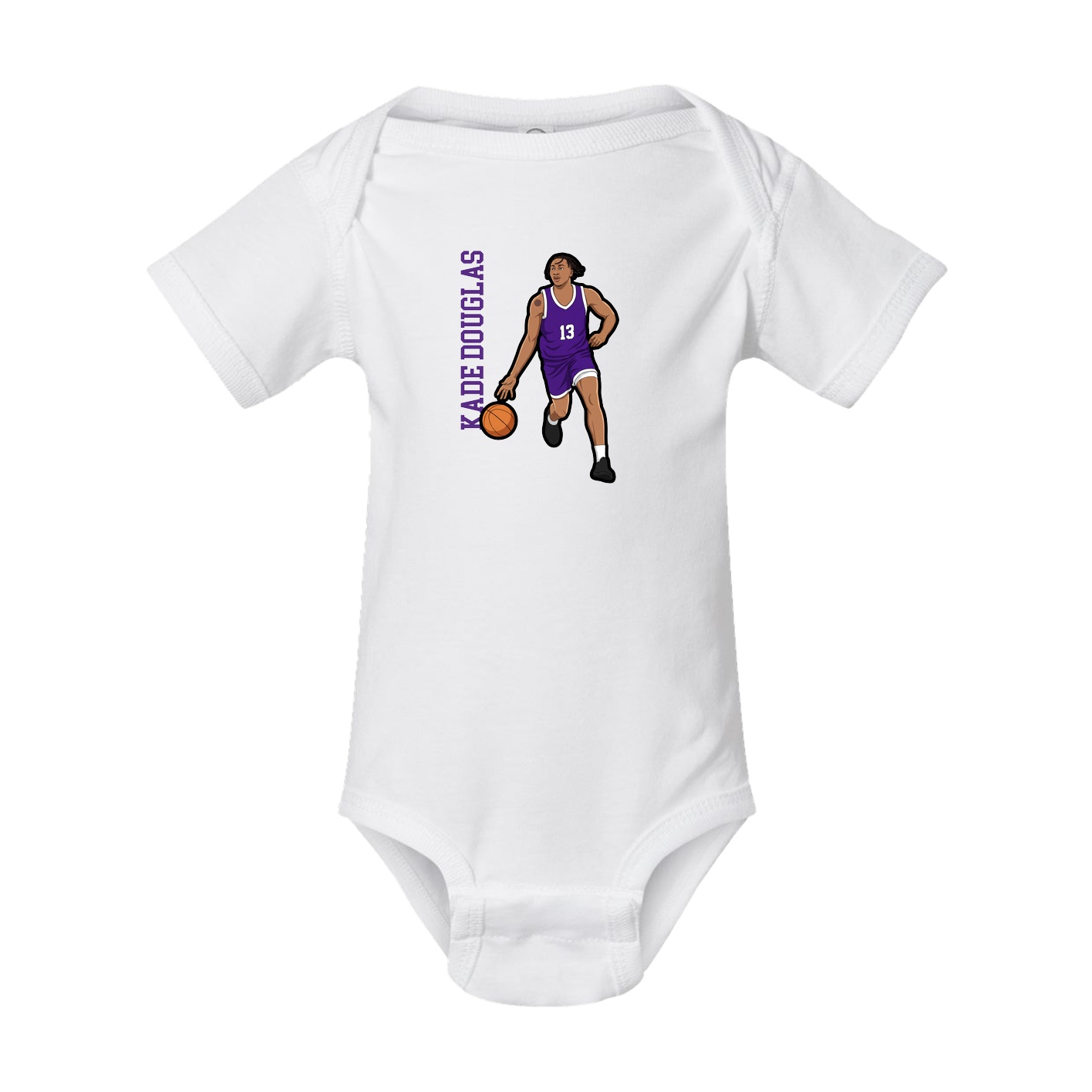 Baby Onesie — Name Vertical in White