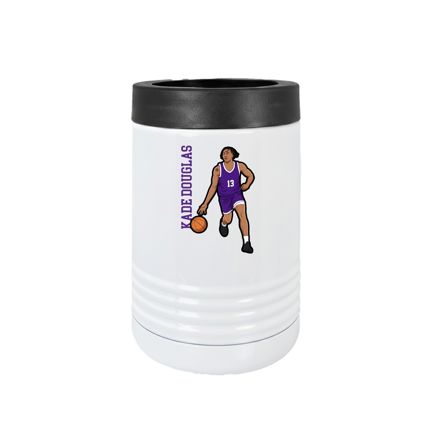 Beverage Holder — Name Vertical in White