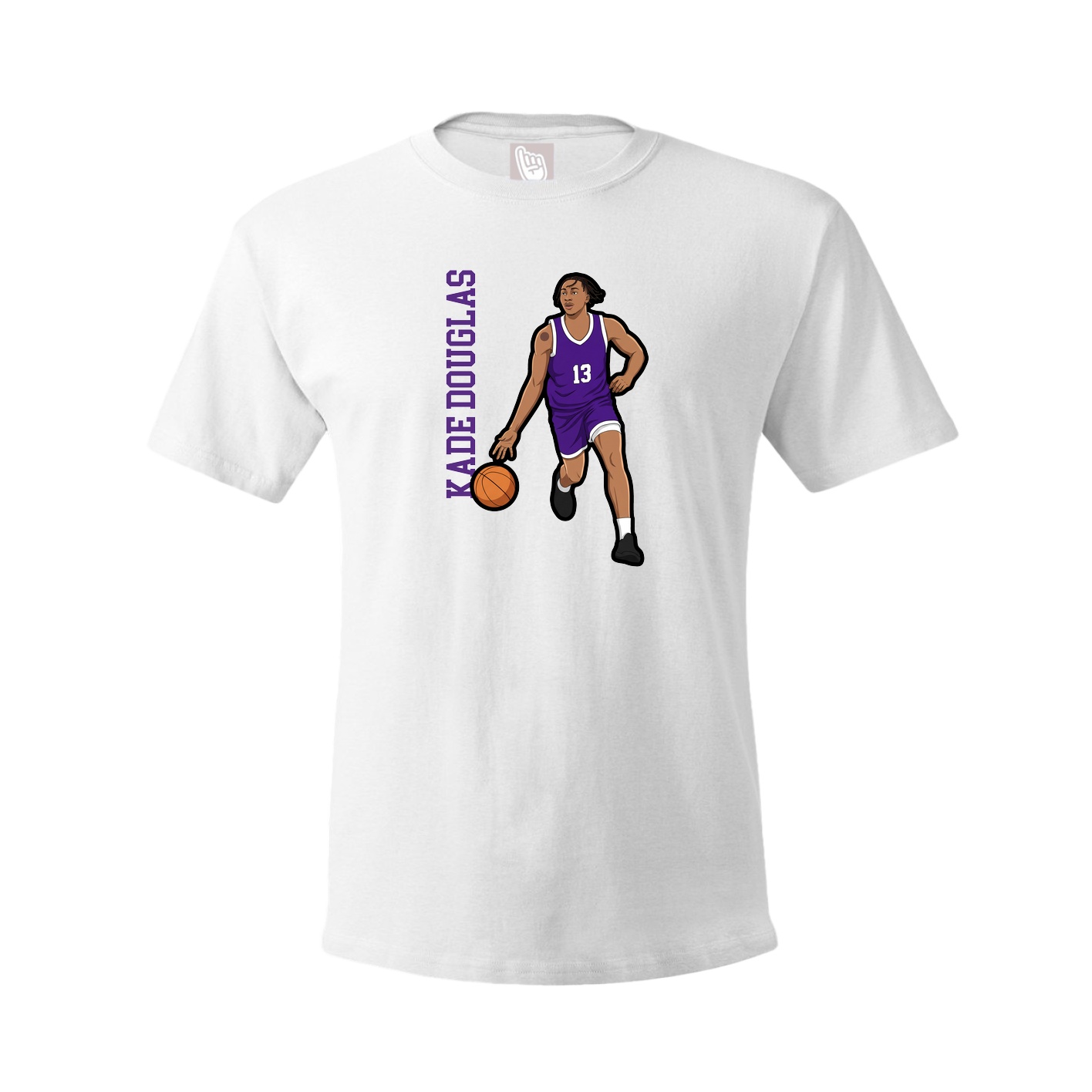 Tee — Name Vertical in White