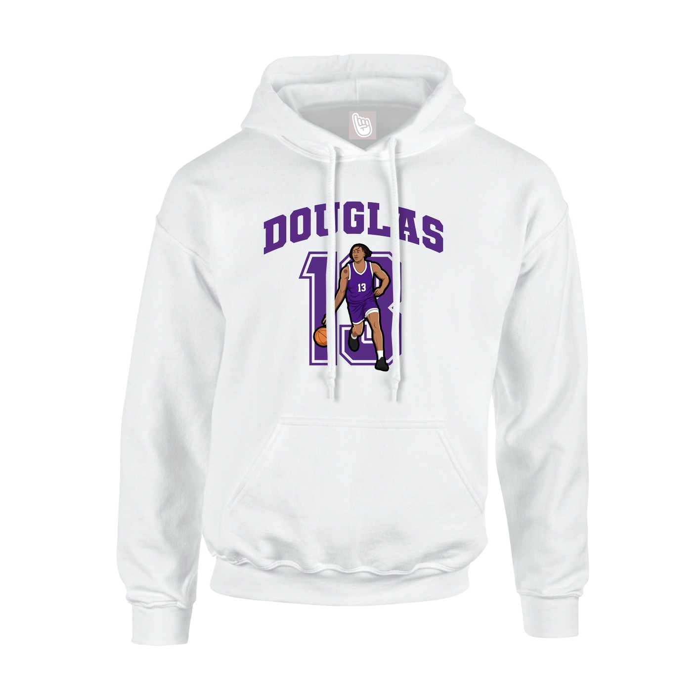 Hoodie — Number in White