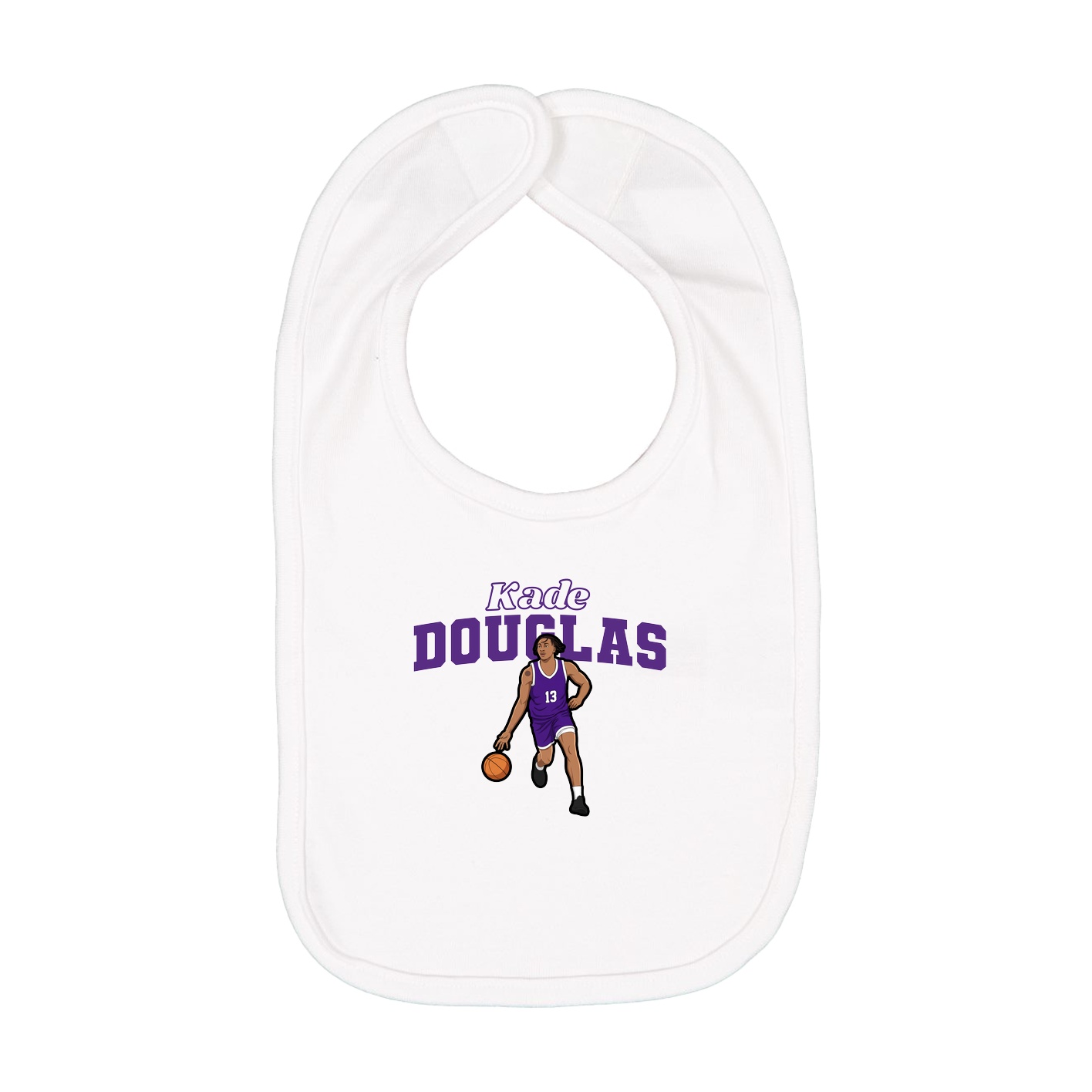 Infant Bib — Name Arch in White