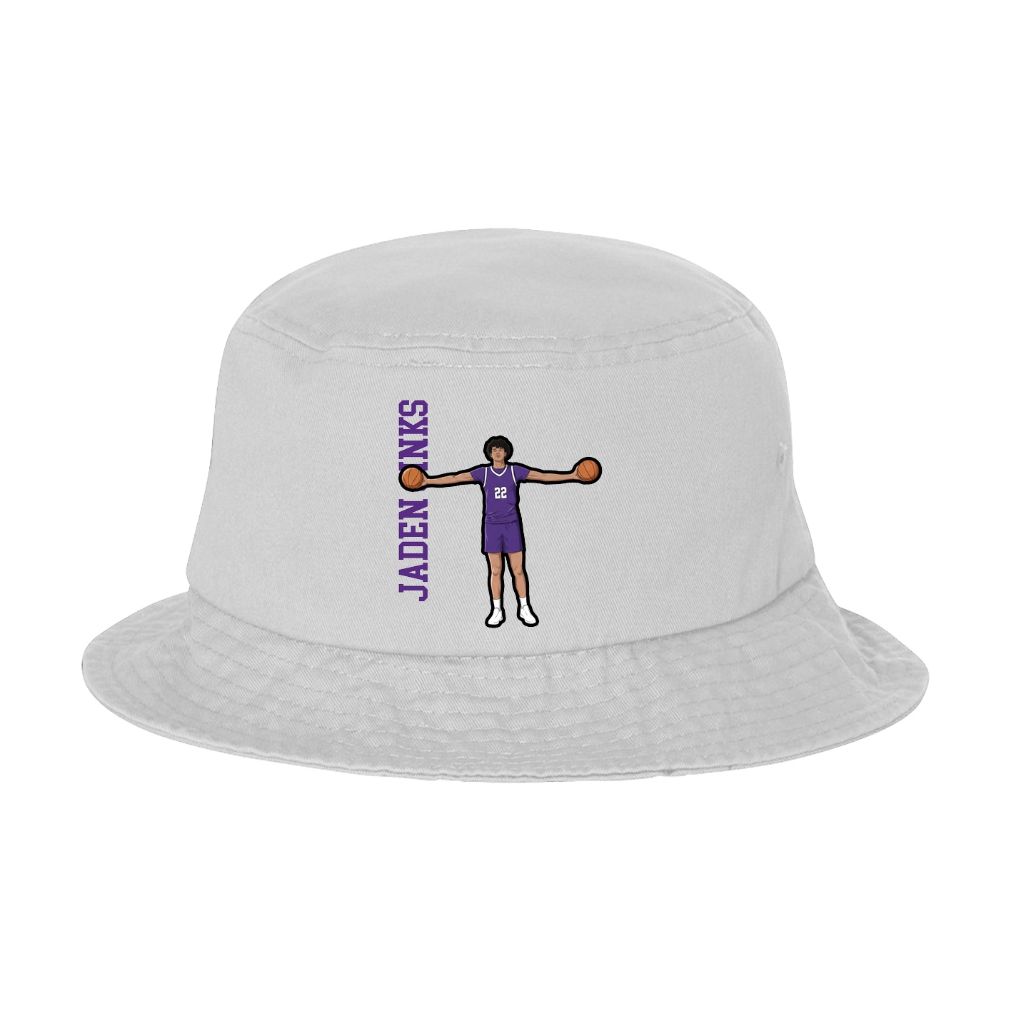 Bucket Cap — Name Vertical in White
