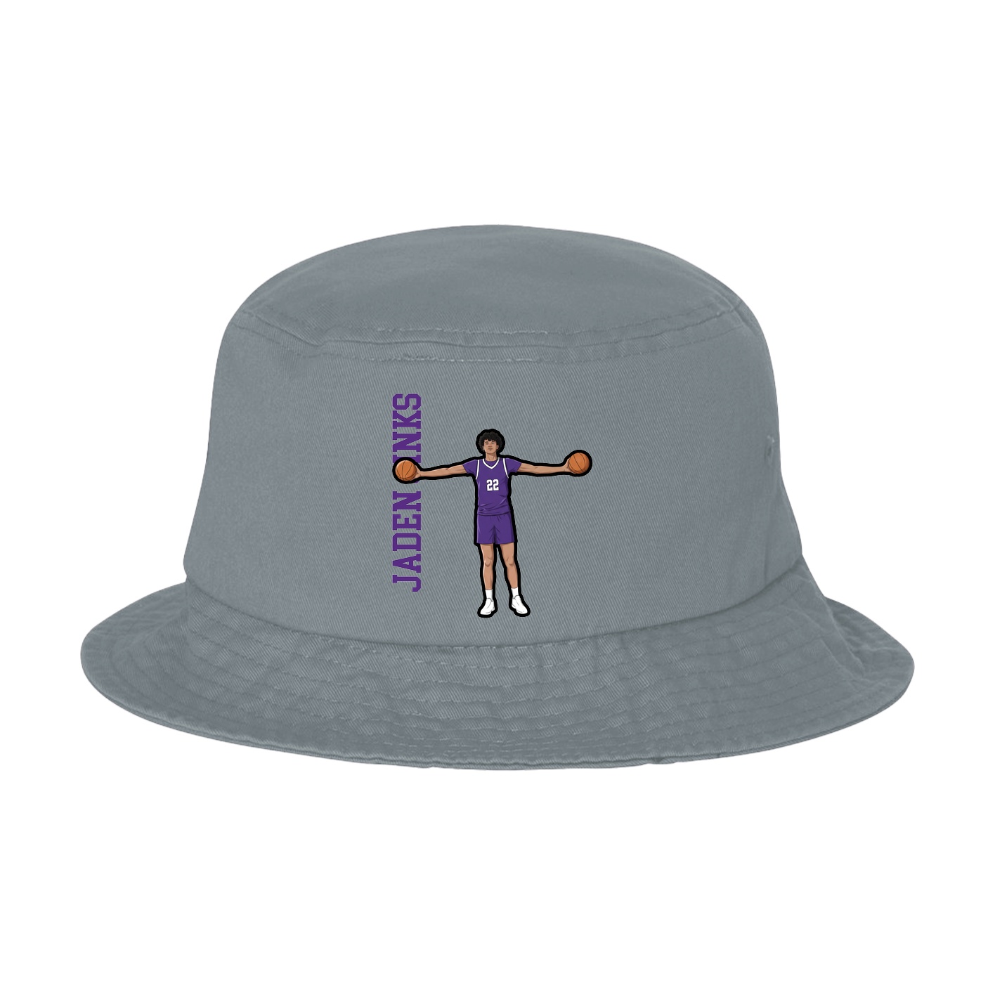 Bucket Cap — Name Vertical in Grey