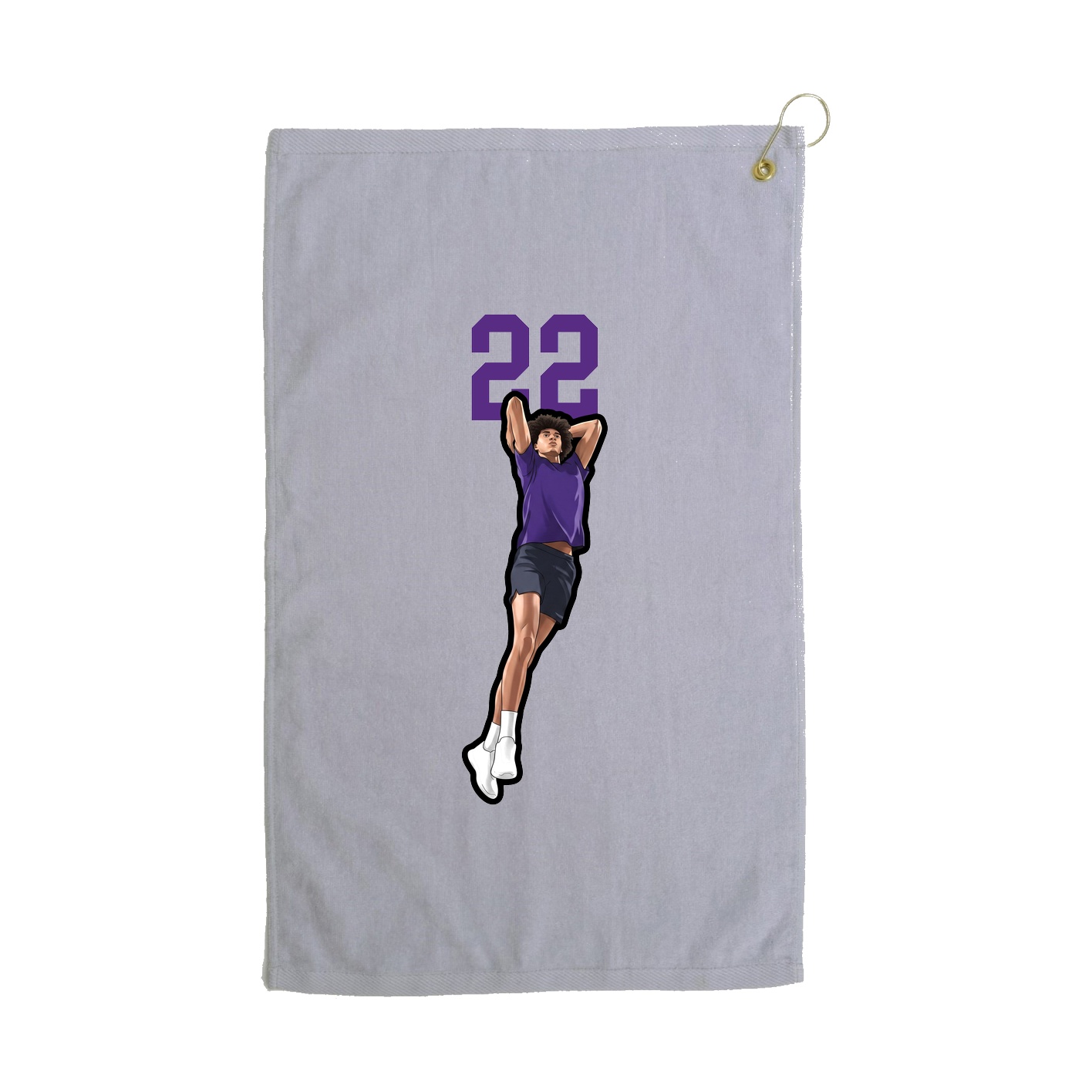 Golf Towel — Number Top in Grey