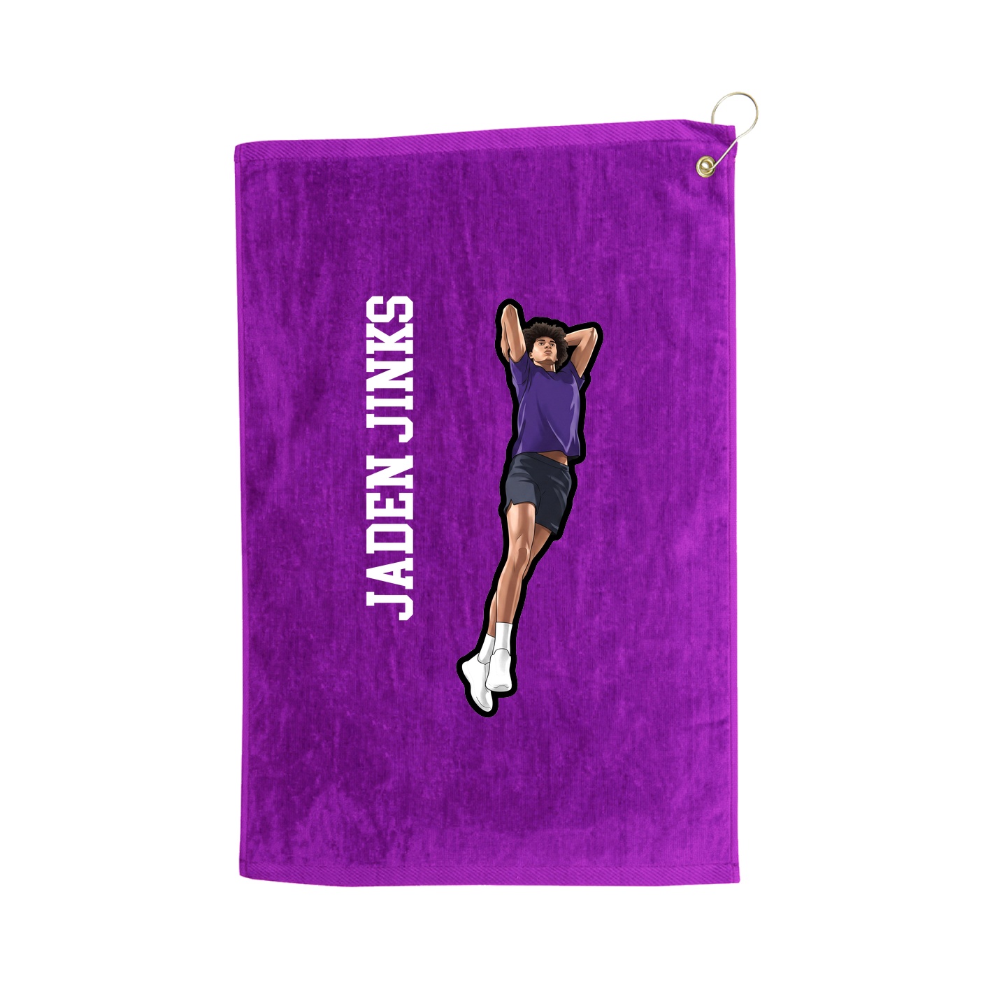 Golf Towel — Name Vertical in Purple