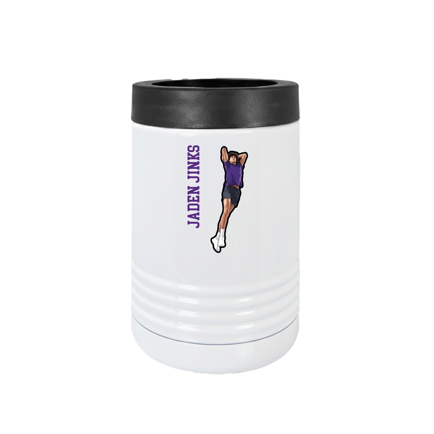 Beverage Holder — Name Vertical in White